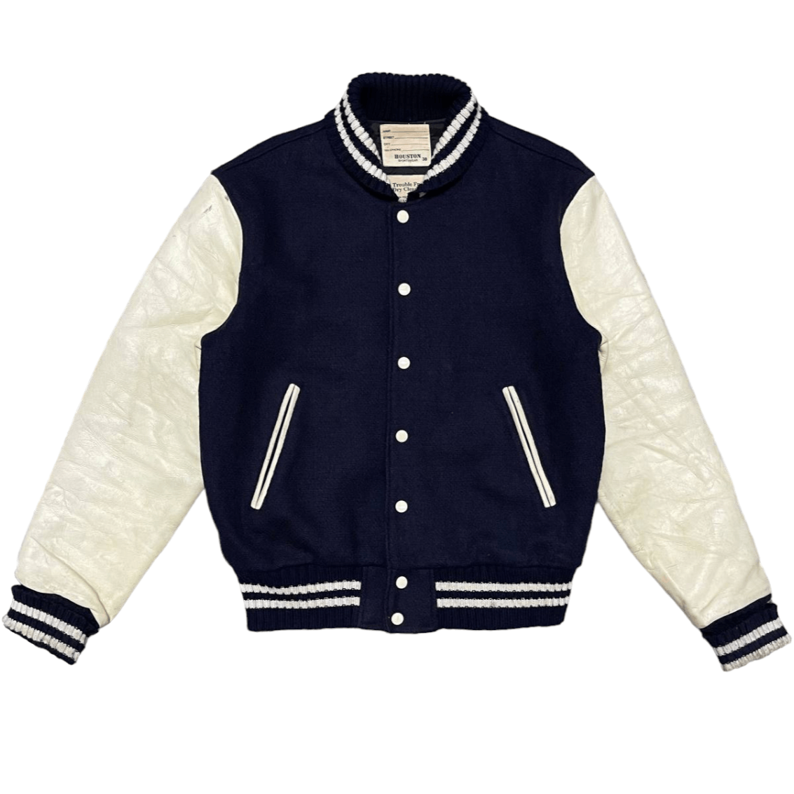 Japanese Brand Vintage Houston Blue Devils Varsity Jacket Leather Sleeve Size US M / EU 48-50 / 2 - 3 Thumbnail