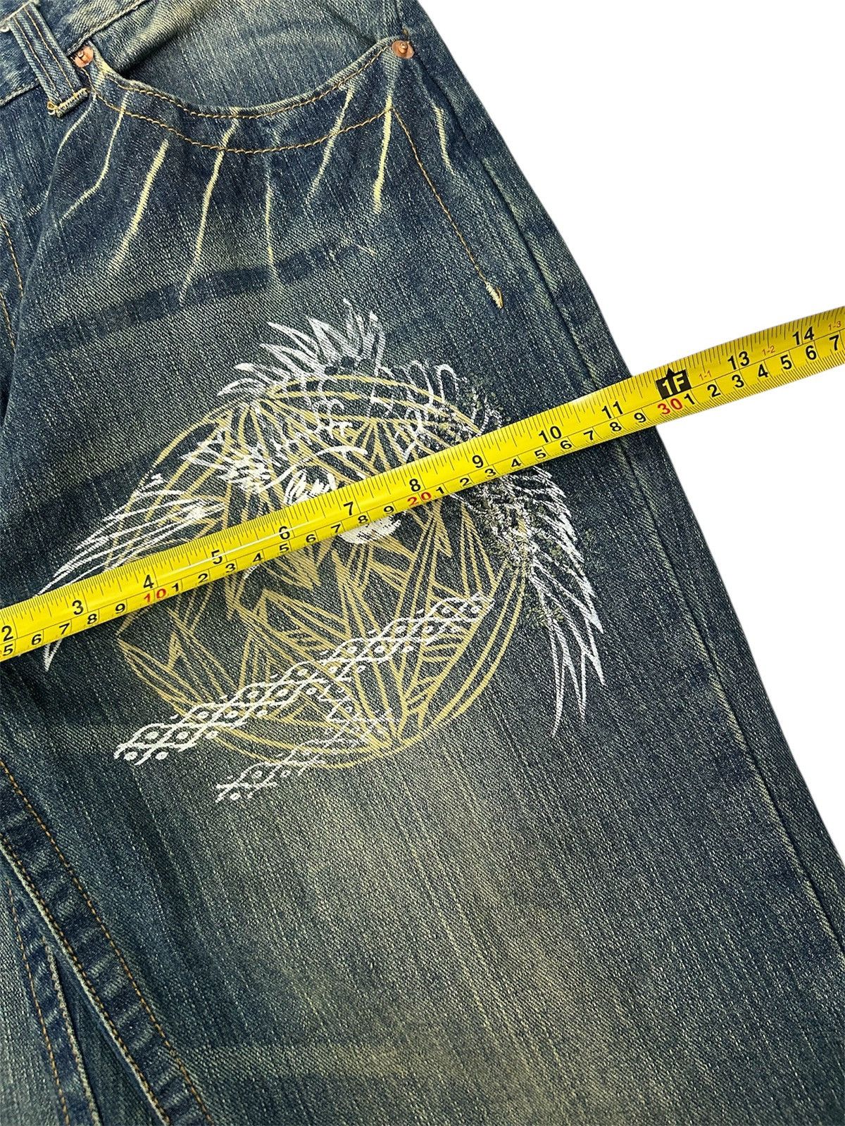 Japanese Brand Vintage Japanese Karakuri Sukajan Style Straight Jeans Size US 33 - 10 Thumbnail
