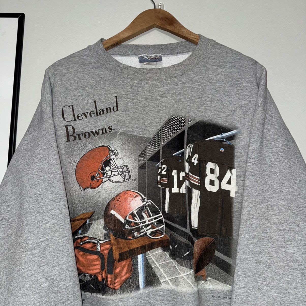 NFL × Nutmeg × Vintage VINTAGE 1995 CLEVELAND BROWNS NUTMEG LOCKER GEAR SWEATSHIRT Size US L / EU 52-54 / 3 - 8 Thumbnail