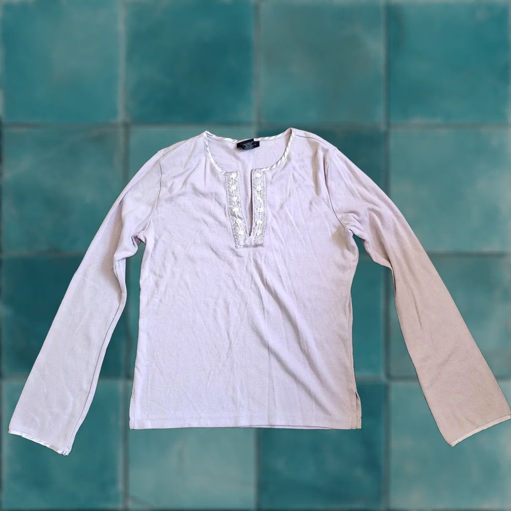 Vintage The Limited Women’s JUNIOR Purple V-Neck Long Sleeve T-Shirt M, Pullover, Casual/Party Size M / US 6-8 / IT 42-44 - 1 Thumbnail