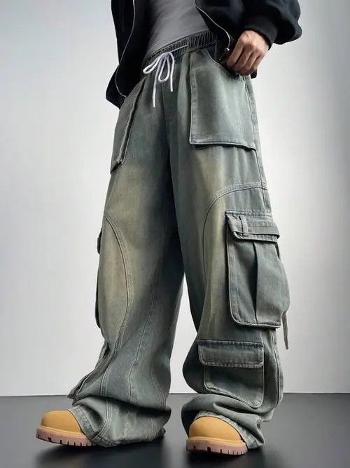 Jean × Vintage washed faded cleanfit yuppie bootcut grunge cargo pants Size US 32 / EU 48 - 2 Thumbnail