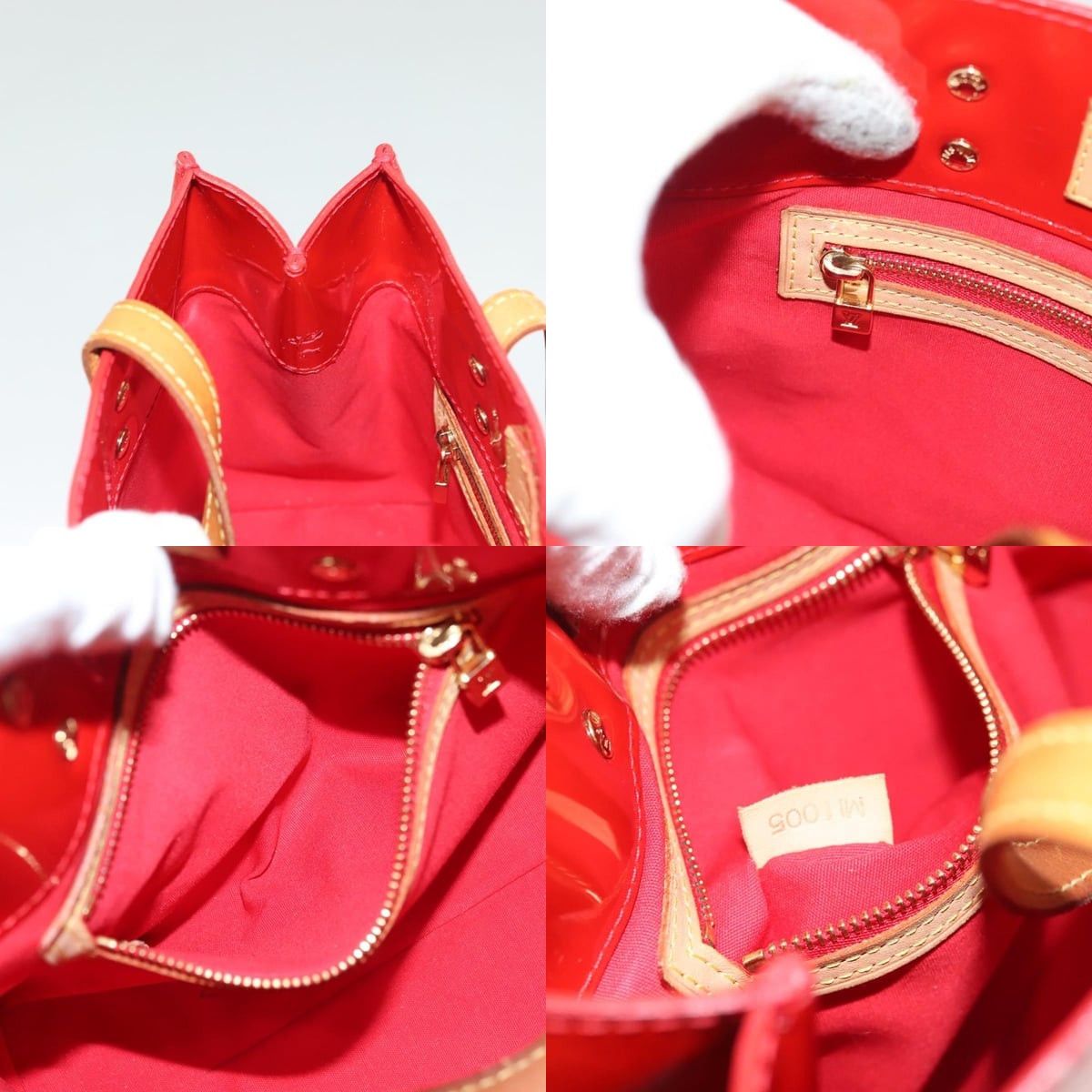 Louis Vuitton LOUIS VUITTON Monogram Vernis Reade PM Hand Bag Red Rouge Size ONE SIZE - 12 Thumbnail