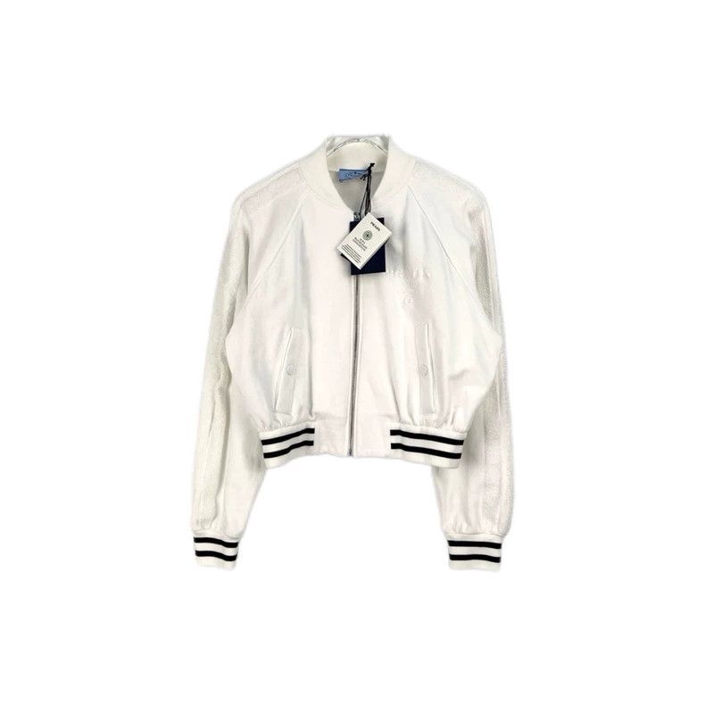 Prada Prada White classic logo cardigan baseball suit jacket 2502 Size US M / EU 48-50 / 2 - 1 Thumbnail