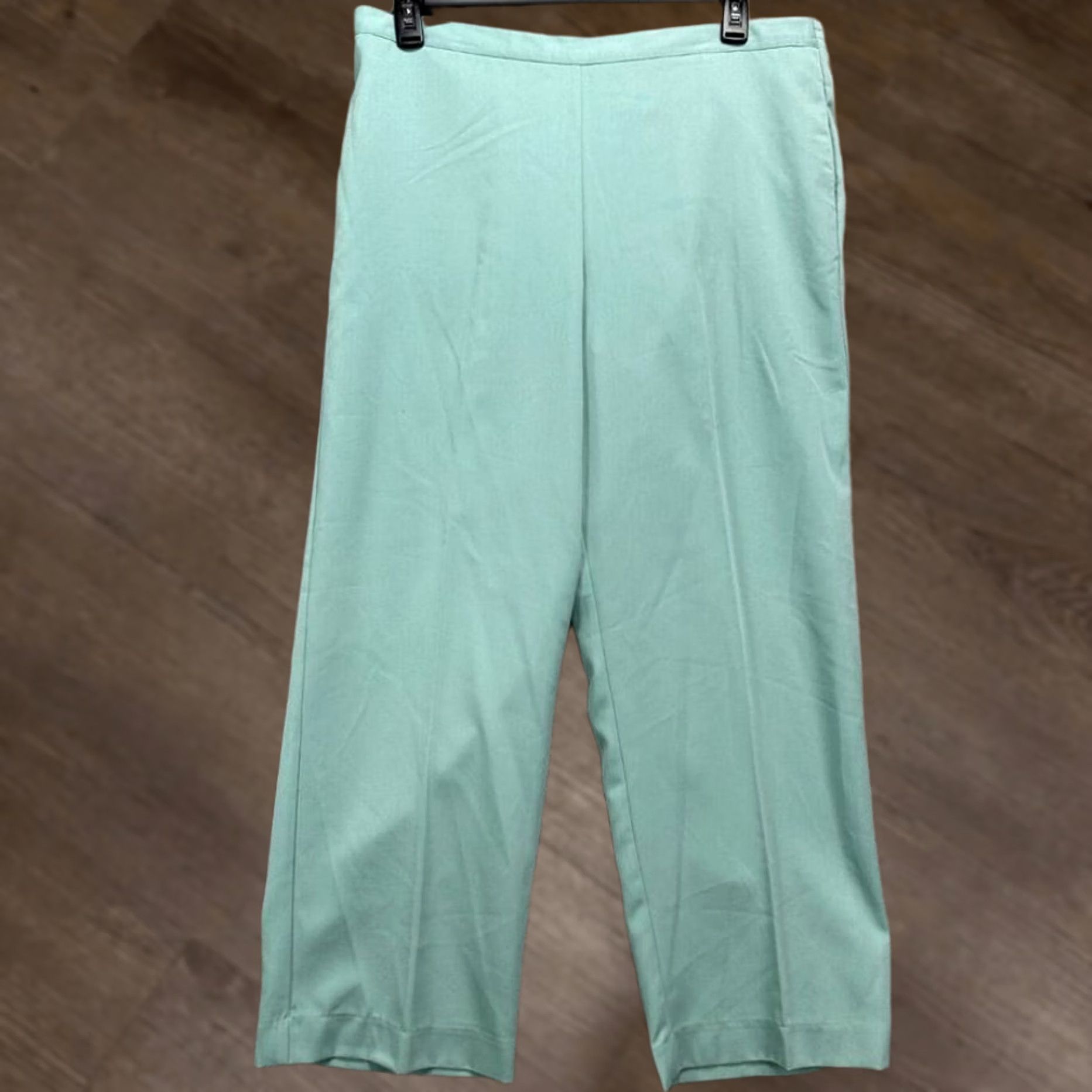 Vintage Alfred Dunner Pants Womens 16 Green Classic Fit Elastic Waist Wide-Leg Ankle NEW Size 38" / US 16 / IT 52 - 1 Thumbnail