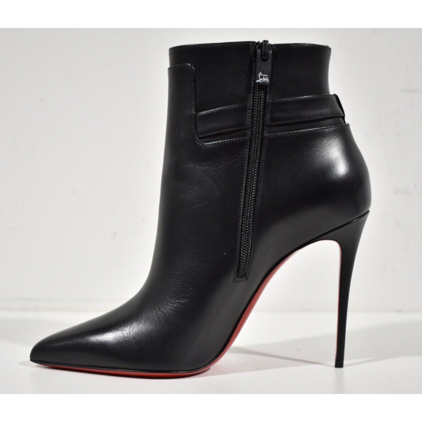 Christian Louboutin Lock So Kate Booty 100 Black Leather Ankle Heel Bootie 39.5 Size US 9.5 / IT 39.5 - 9 Thumbnail