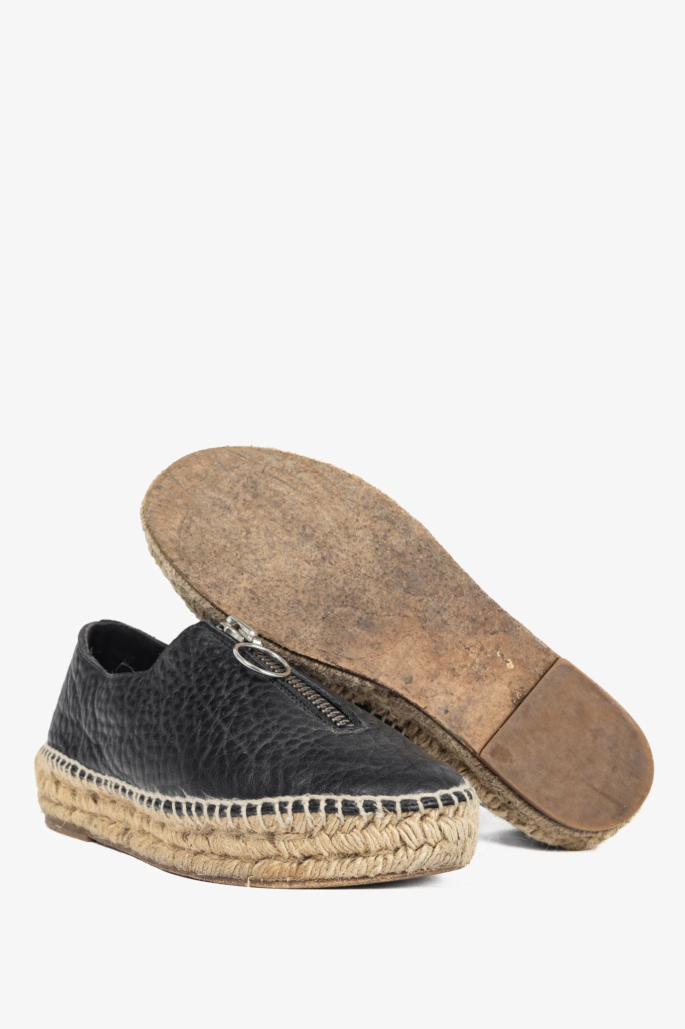 Alexander Wang Alexander Wang Devon Black Leather Espadrille Sneakers Size US 5.5 / IT 35.5 - 4 Thumbnail