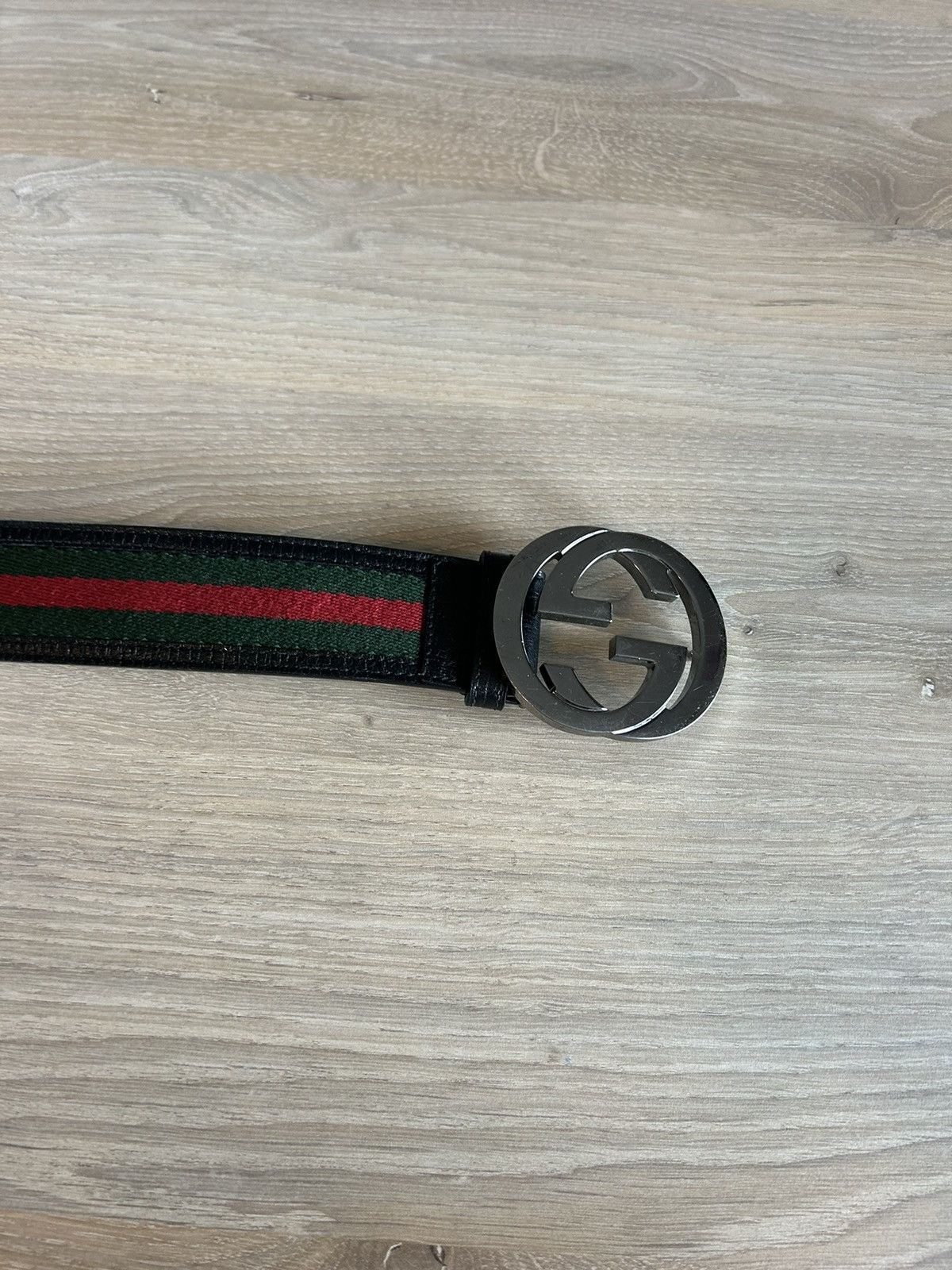 Gucci GG Web Stripe Belt - Black and Red, Iconic GG Buckle Size 38 - 2 Thumbnail