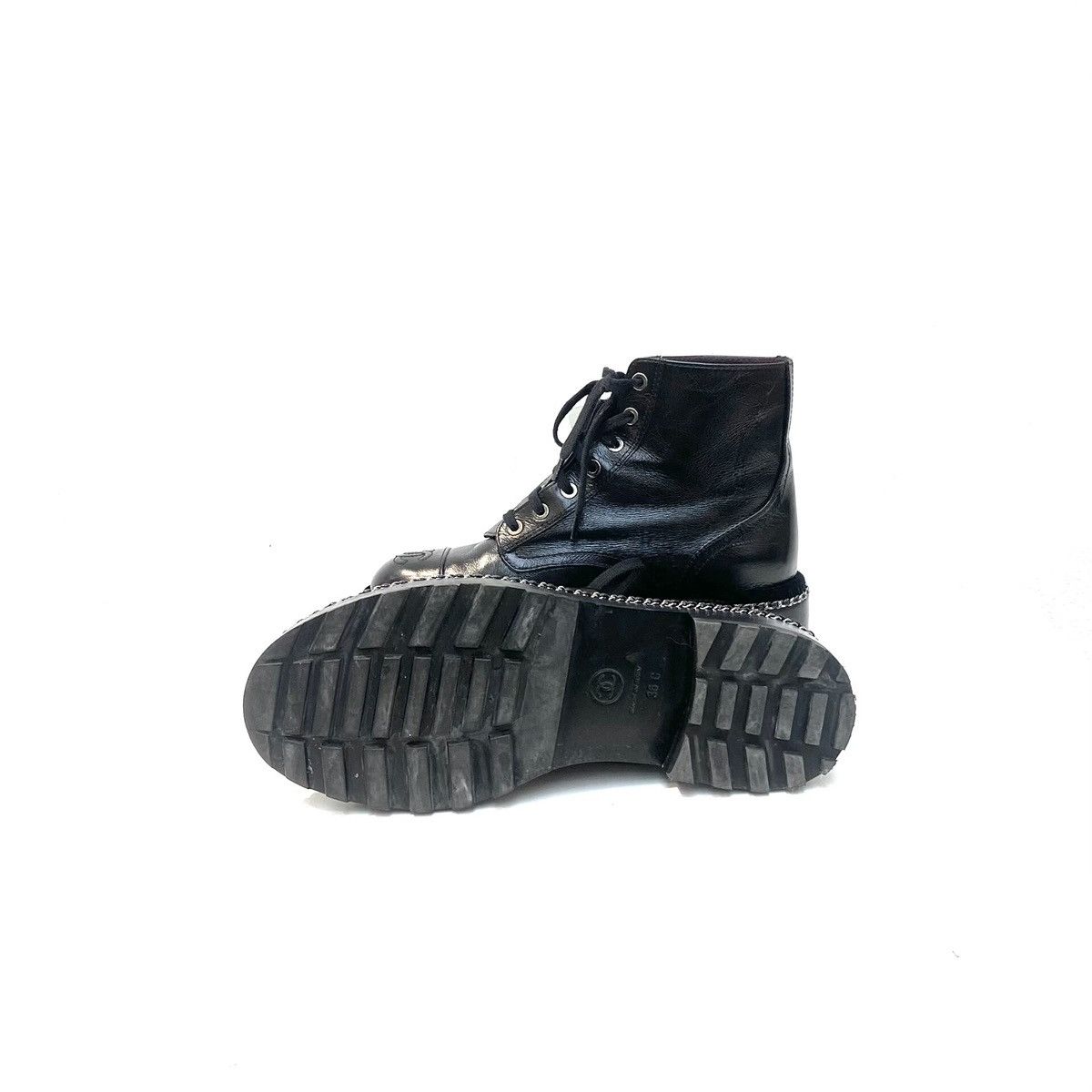 Chanel Chanel Black Leather Pearl Military Boots Size US 6 / IT 36 - 5 Thumbnail