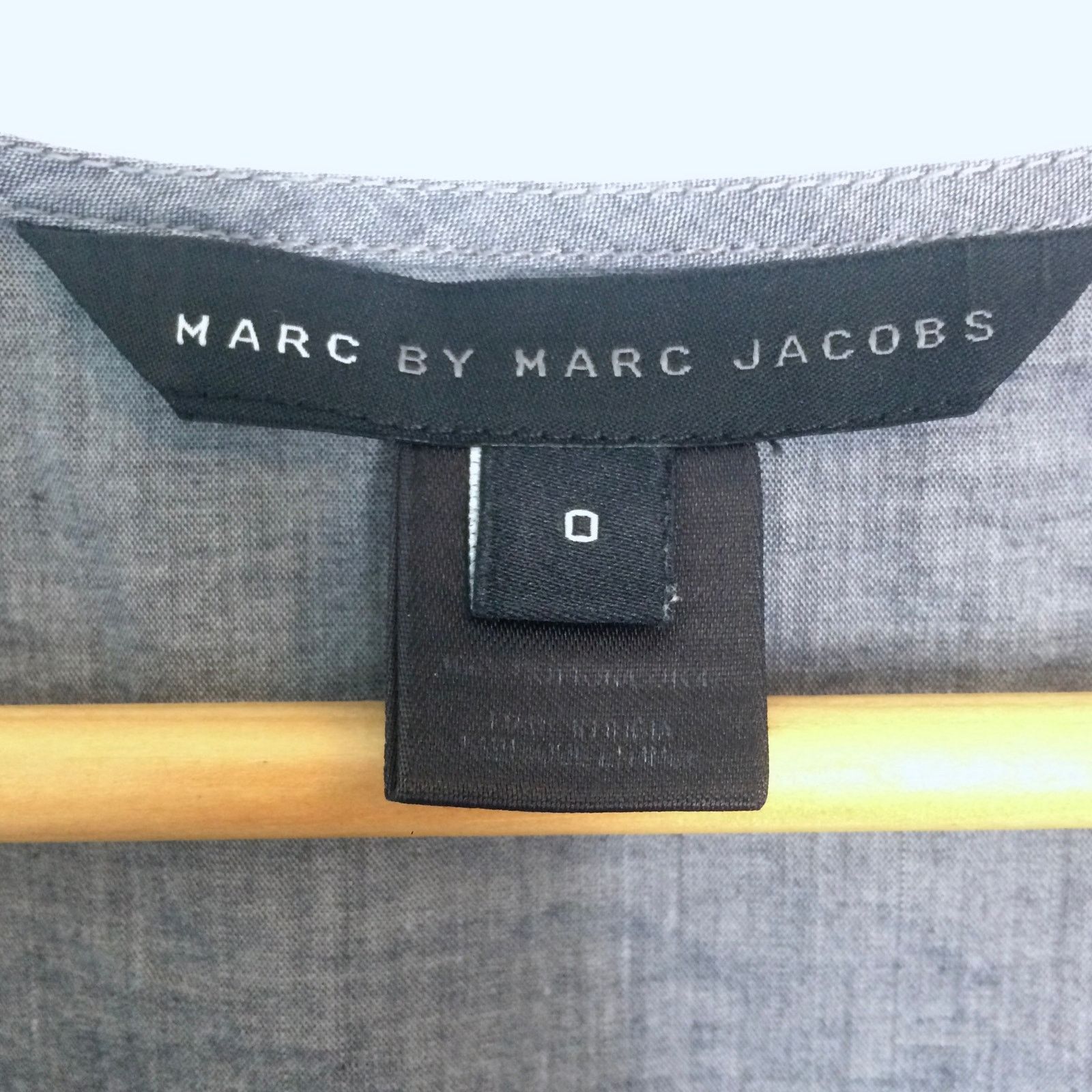 Marc by Marc Jacobs Marc by Marc Jacobs Blue Chambray Ruffle Jabot Blouse Top Size XS / US 0-2 / IT 36-38 - 4 Thumbnail