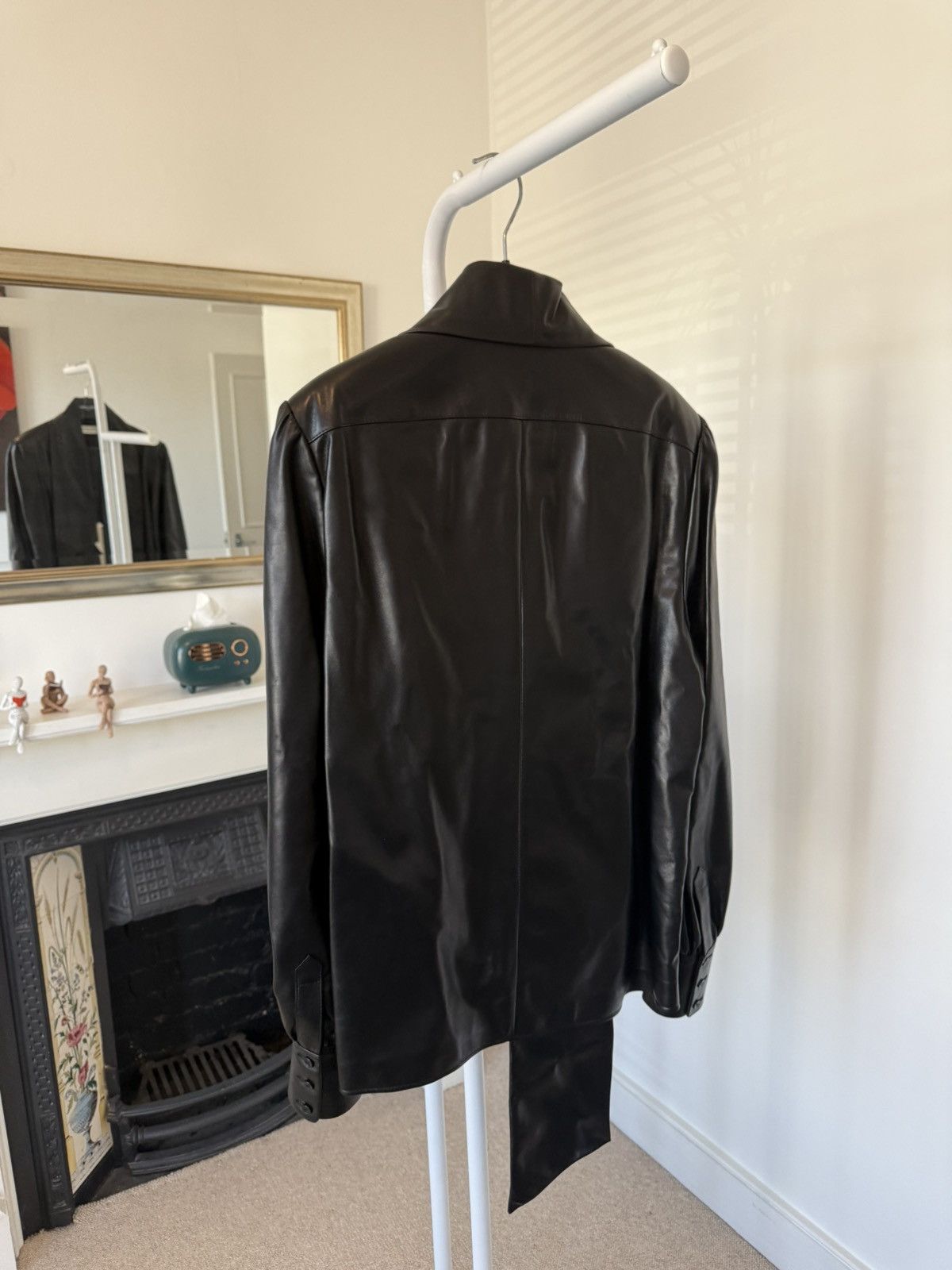 Saint Laurent Paris FW23 Saint Laurent Leather Lavalliere-Neck London Blouse Size US S / EU 44-46 / 1 - 9 Thumbnail