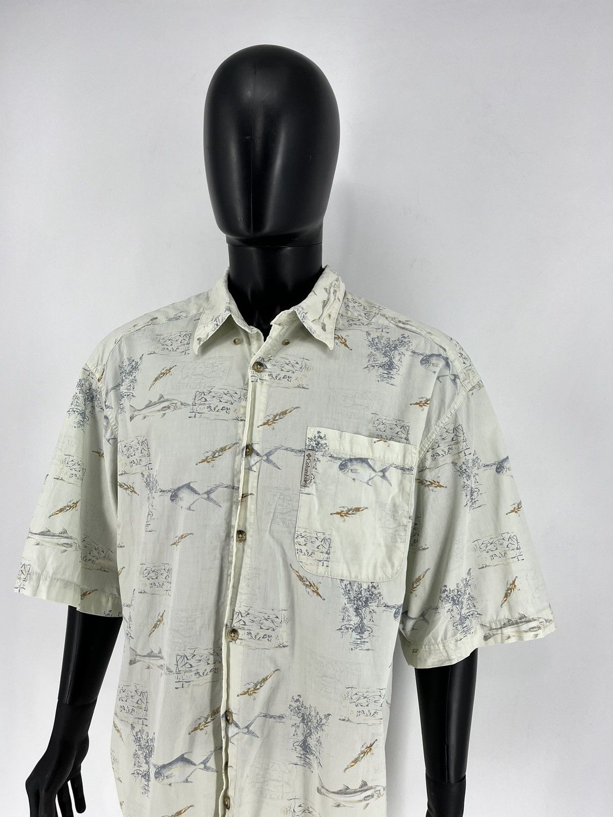 Columbia Vintage Columbia Fish Overprint Beach Hawaiian Shirt XLarge Size US XL / EU 56 / 4 - 5 Thumbnail