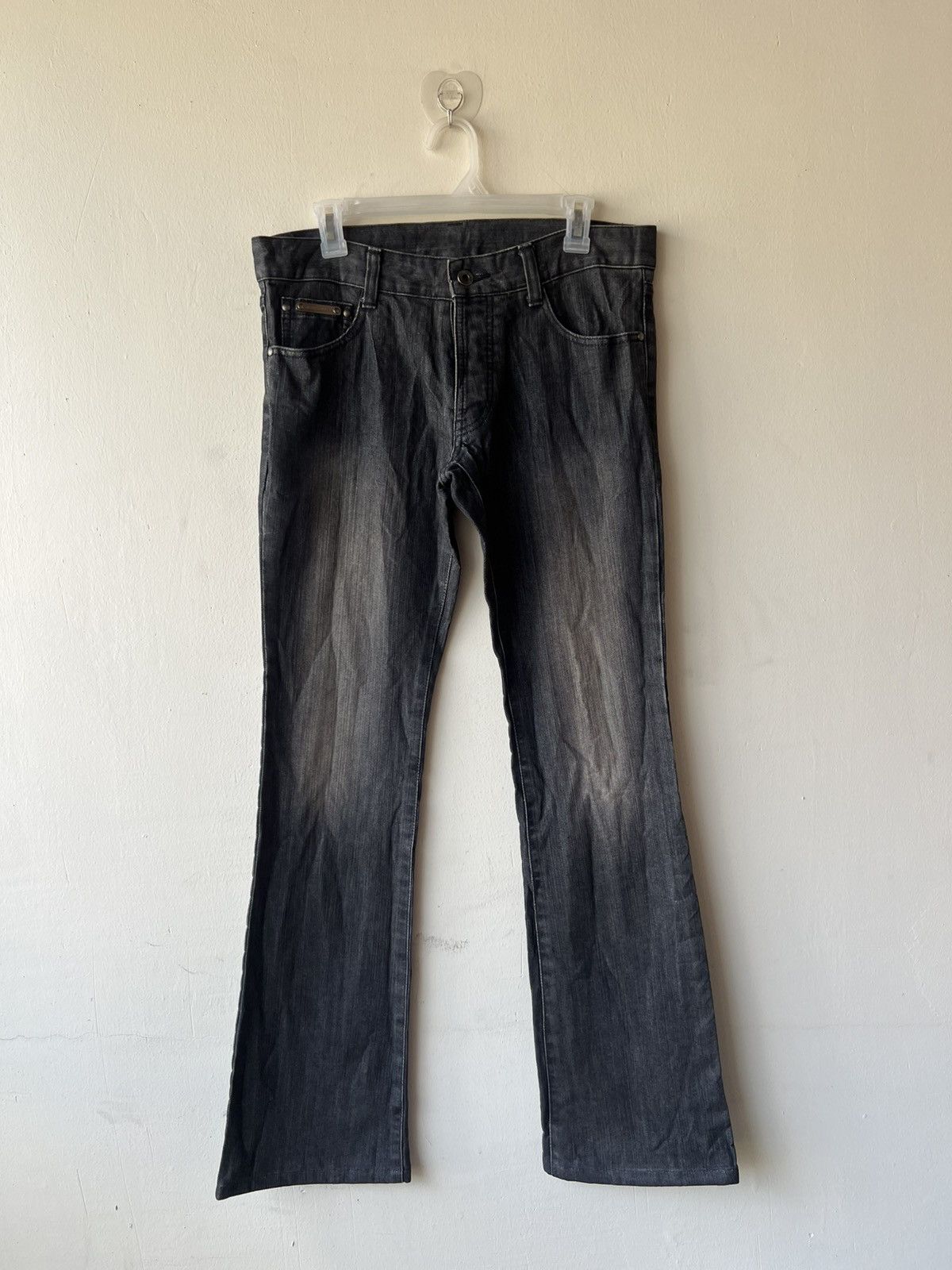 5351 POUR LES HOMMES 5351 Pour Les Hommes Black Denim Flare Jeans Size US 31 - 2 Thumbnail