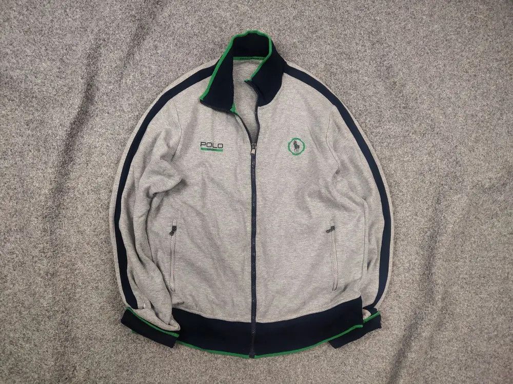 Polo Ralph Lauren Polo Sport Ralph Lauren Vintage Gray Logo Zip Track Jacket Size US L / EU 52-54 / 3 - 2 Thumbnail