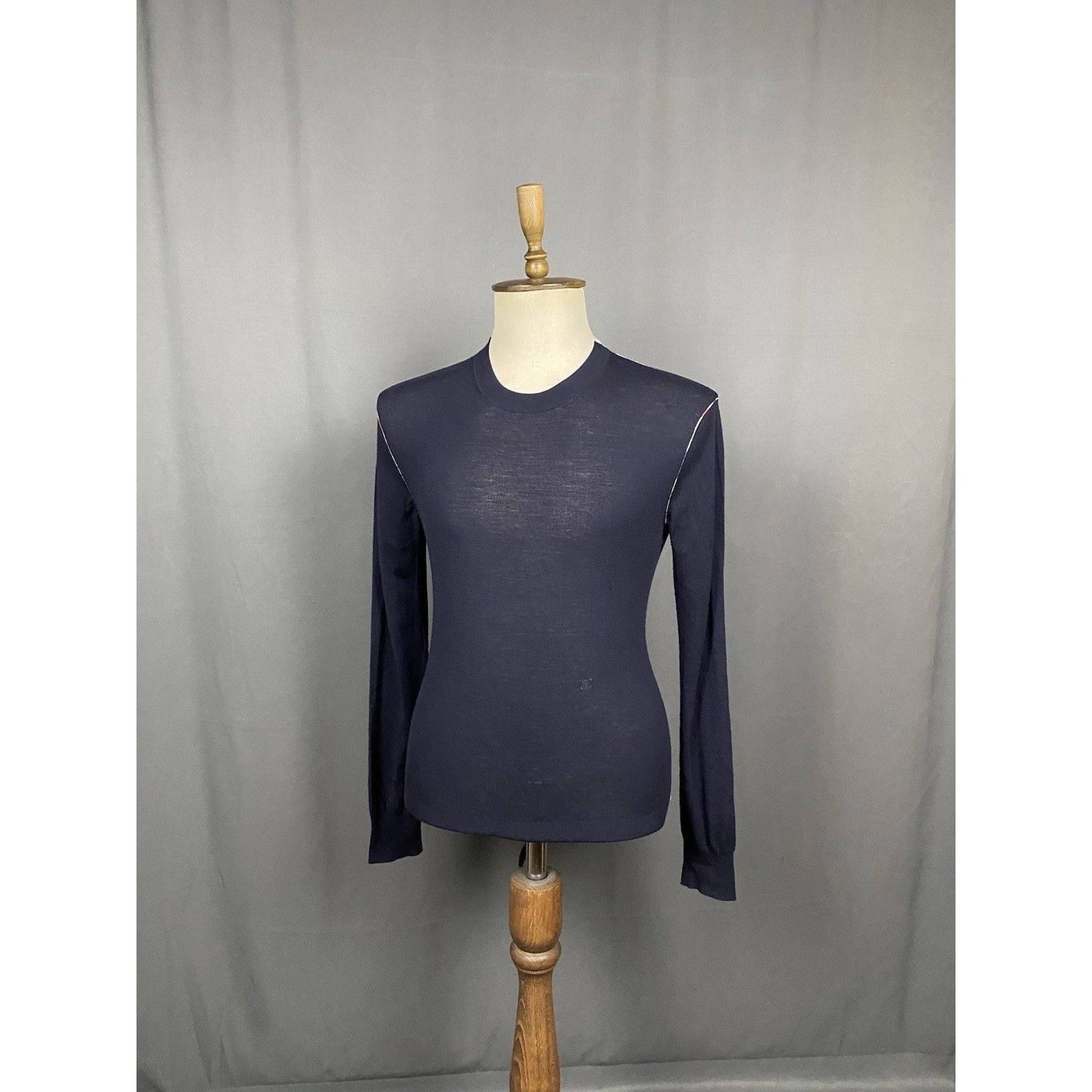 Celine Celine Men's Blue Crewneck Wool Knitted Sweater Size S-M Size US S / EU 44-46 / 1 - 2 Thumbnail