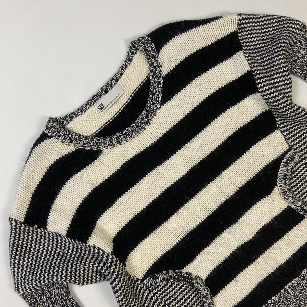 SLY SLY Japanese Designer Striped Knit Sweater Grunge Avant Vibe Size US XXL / EU 58 / 5 - 2 Thumbnail