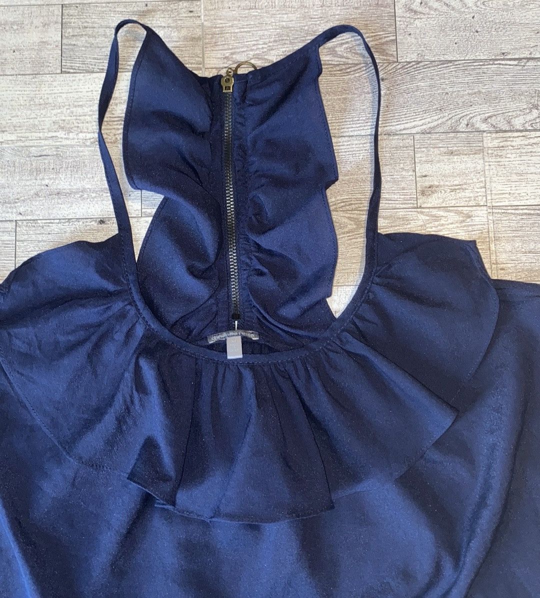 Other Y2K, Charlotte Russe, Navy, Ruffle Chest, Sleeveless Blouse Size M / US 6-8 / IT 42-44 - 8 Thumbnail