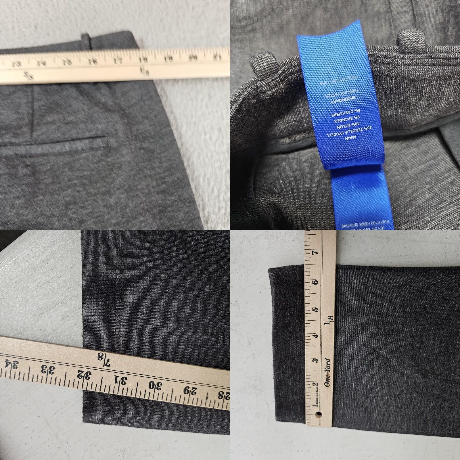 Vintage VINTAGE: No — Kit and Ace Dress Pants Mens 36x32 Gray Stretch Tapered Casual Chino Pants, Flat Front, Zip Closure, Pockets, 90s? Size US 36 / EU 52 - 8 Thumbnail