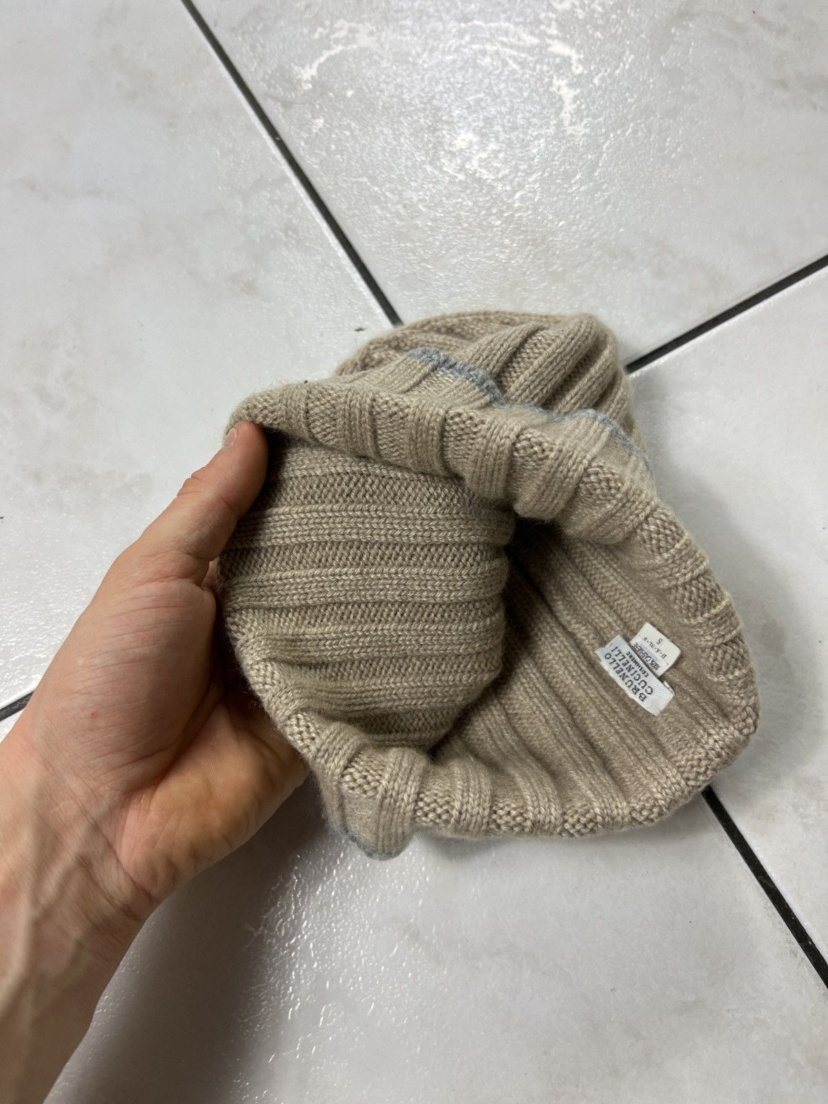 Brunello Cucinelli Brunello Cucinelli 100% cashmere ribbed knit beanie hat cap Size ONE SIZE - 12 Thumbnail