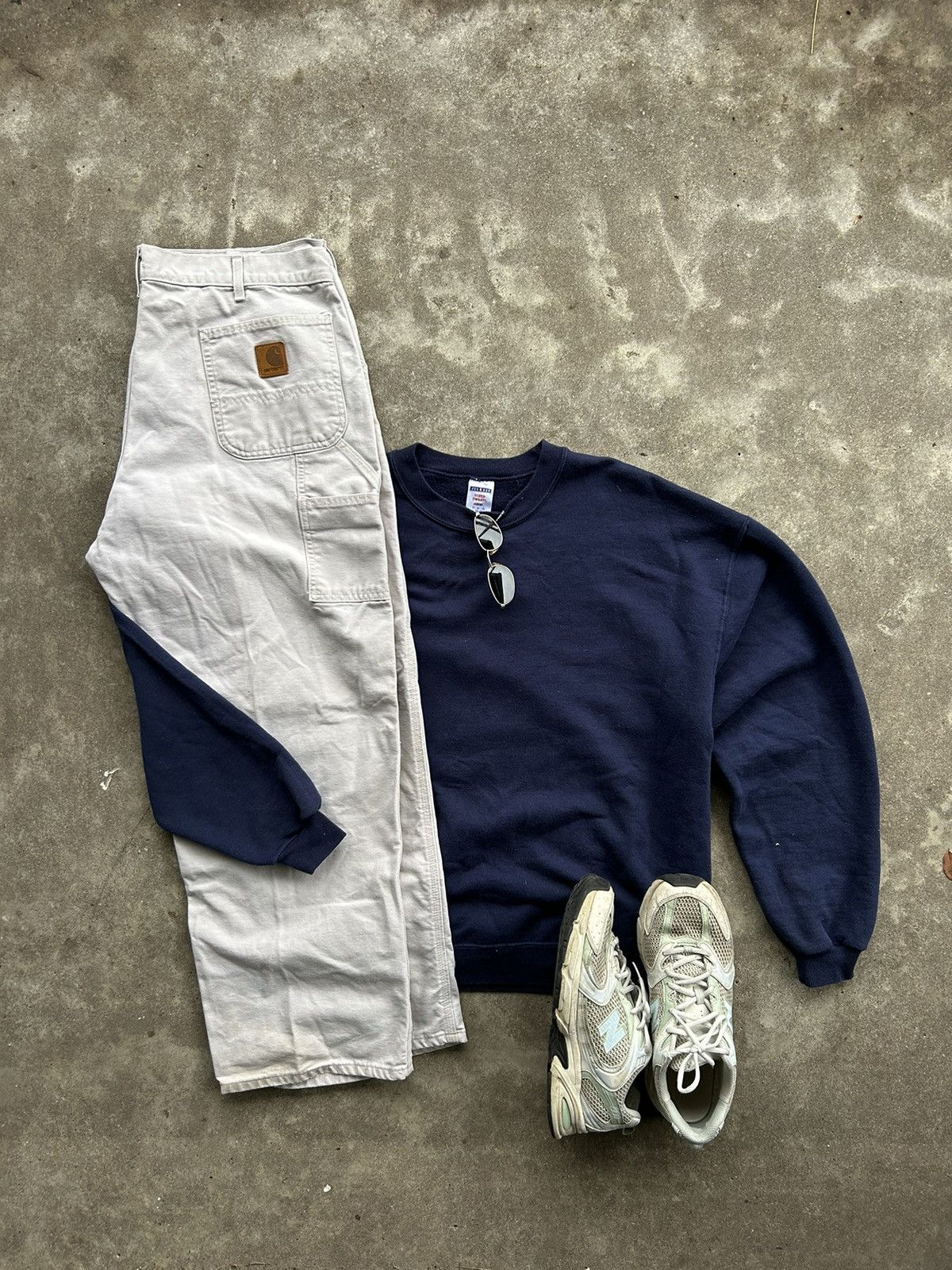 Jerzees × Vintage Vintage Jerzees Navy Blank Crewneck Size US XL / EU 56 / 4 - 4 Thumbnail