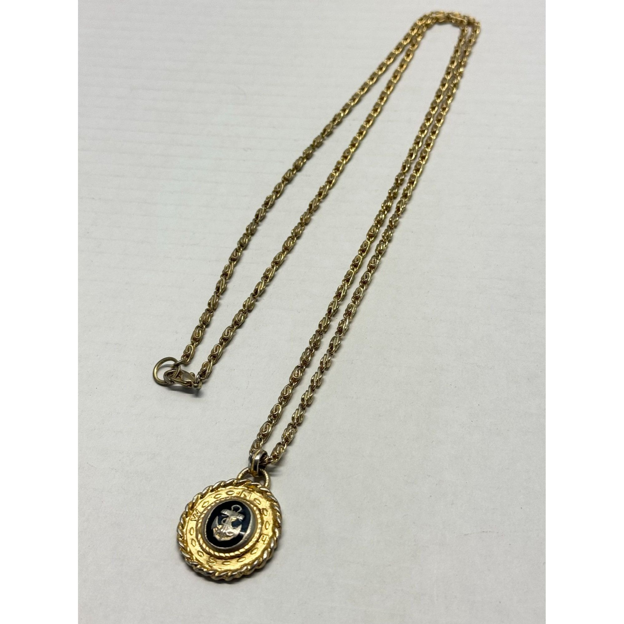 Vintage Vintage long gold chain anchor pendant necklace Size ONE SIZE - 2 Thumbnail