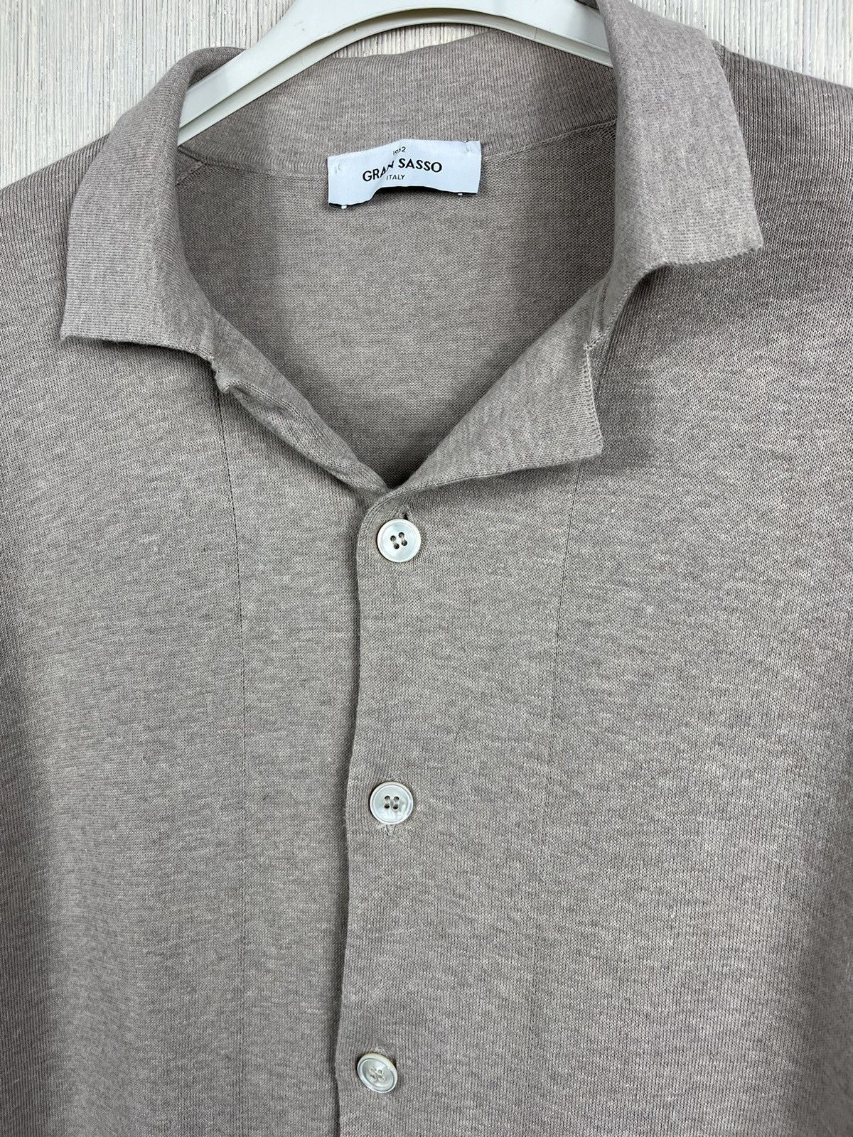 Gran Sasso Gran Sasso cotton button up short sleeve shirt tee cardigan Size US M / EU 48-50 / 2 - 8 Thumbnail