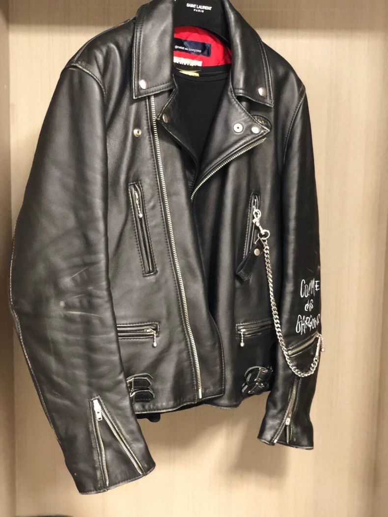 Comme des Garcons Lewis Leather Distressed Leather Jacket Size US L / EU 52-54 / 3 - 1 Thumbnail
