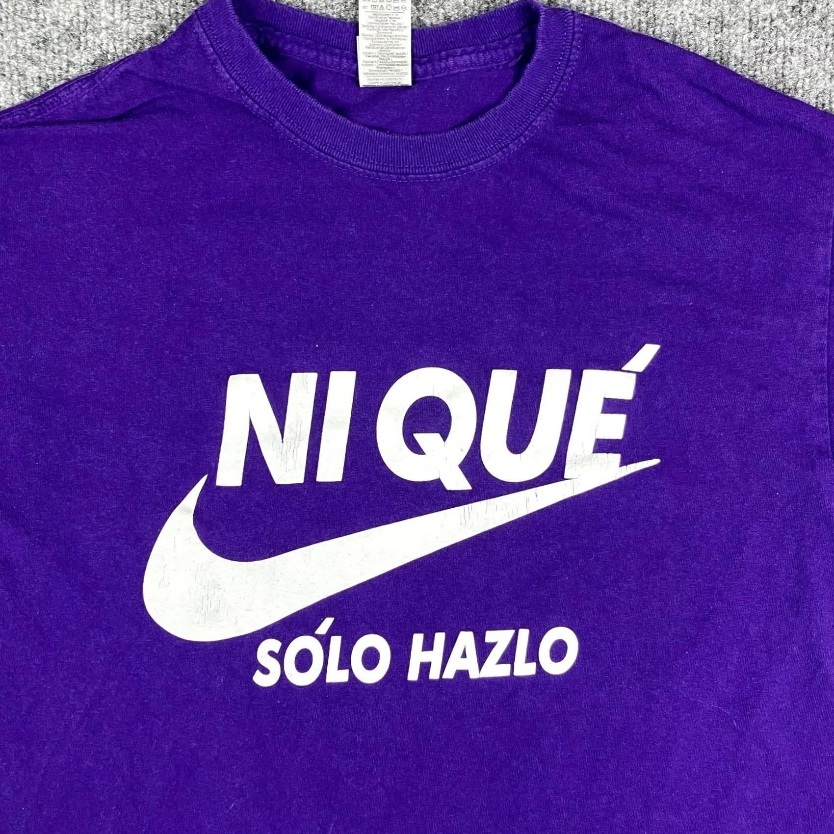 Gildan Gildan Shirt Mens M Purple Graphic Parody Nike Style Spanish Slogan Funny Size US M / EU 48-50 / 2 - 2 Thumbnail