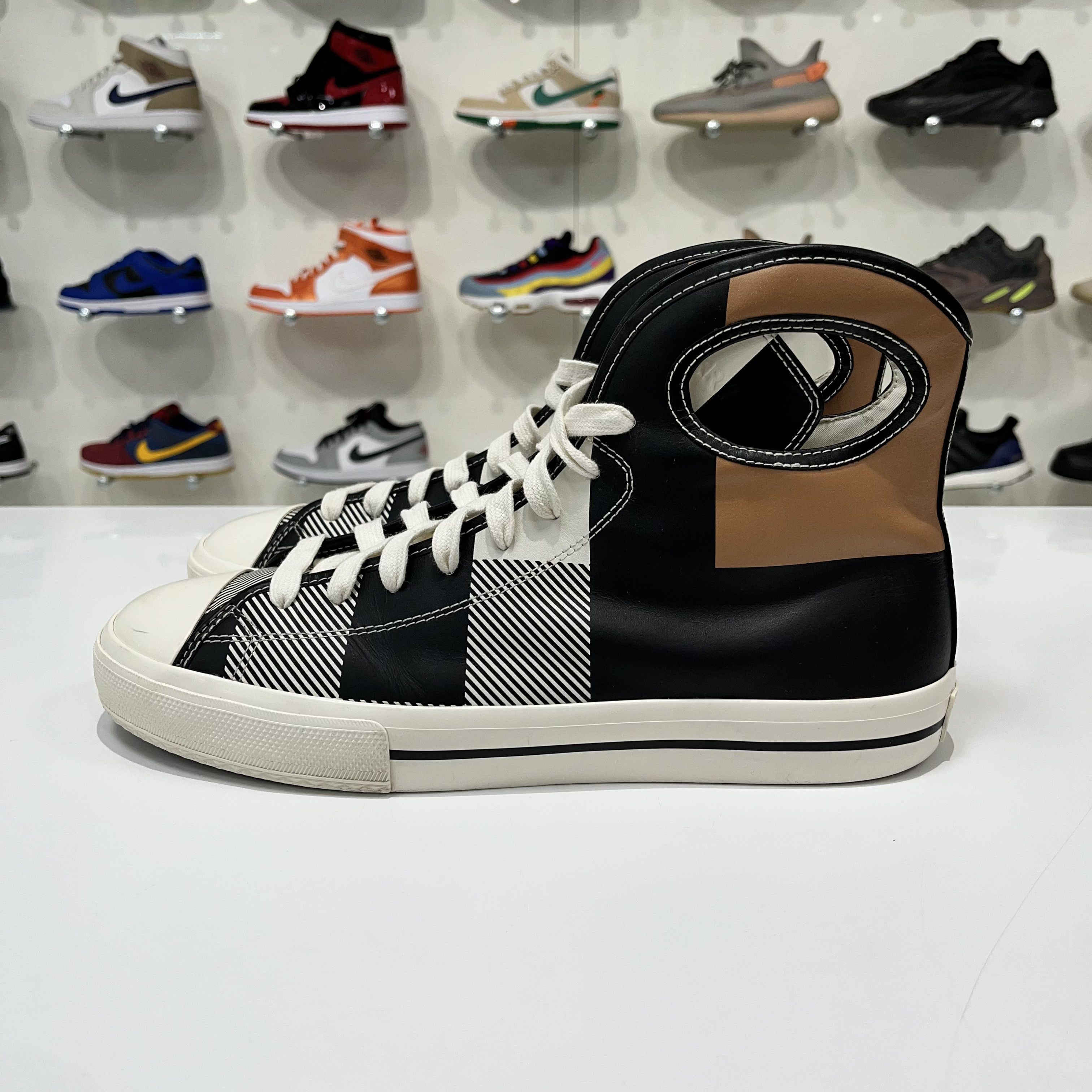 Burberry Burberry Larkhall High-Top Sneakers Check Print Leather Size US 12.5 / EU 45-46 - 3 Thumbnail