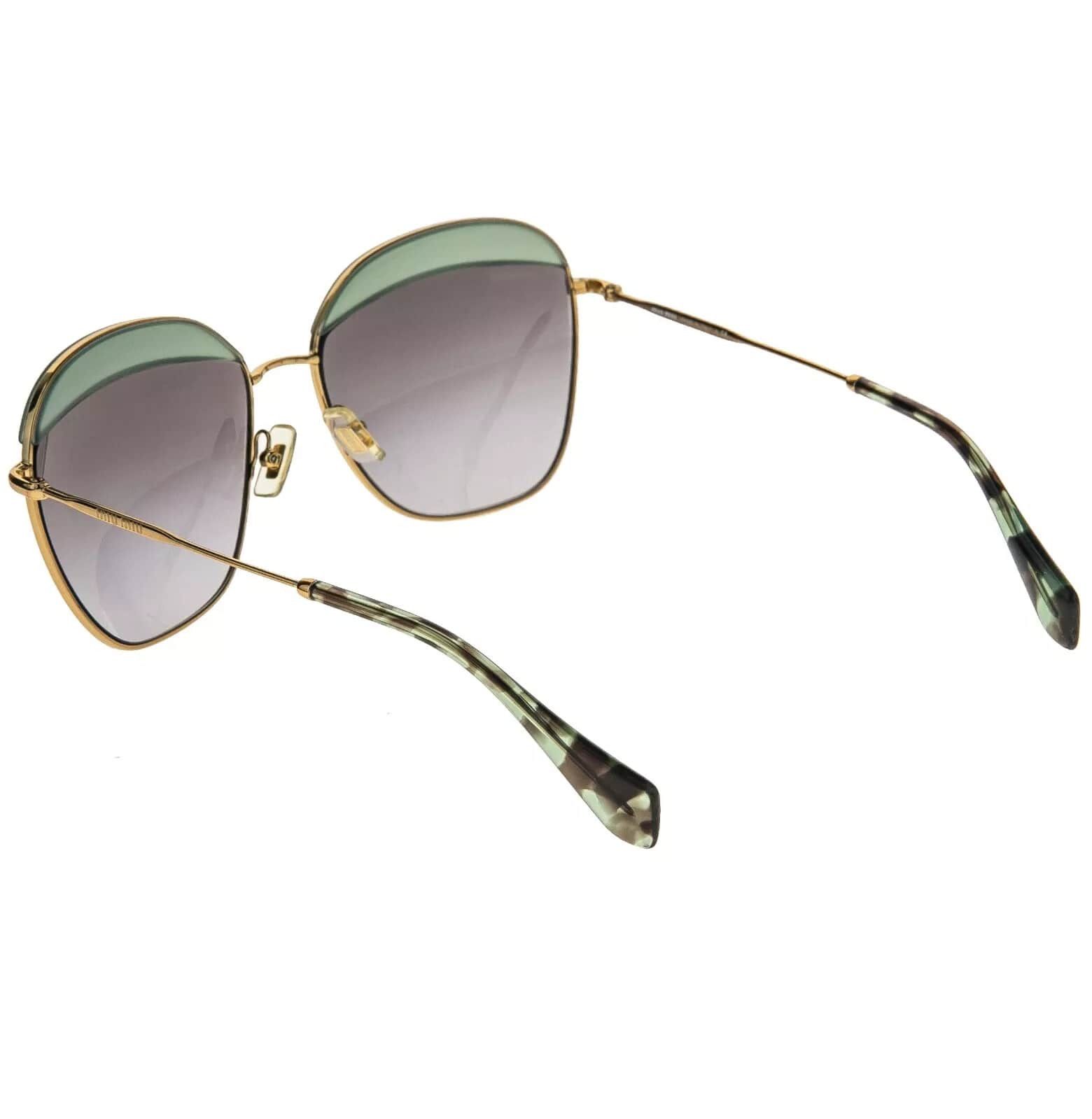 Miu Miu MIU MIU SO FRAME 53Q Square Gold Green Sunglasses MU53QS Size ONE SIZE - 3 Thumbnail