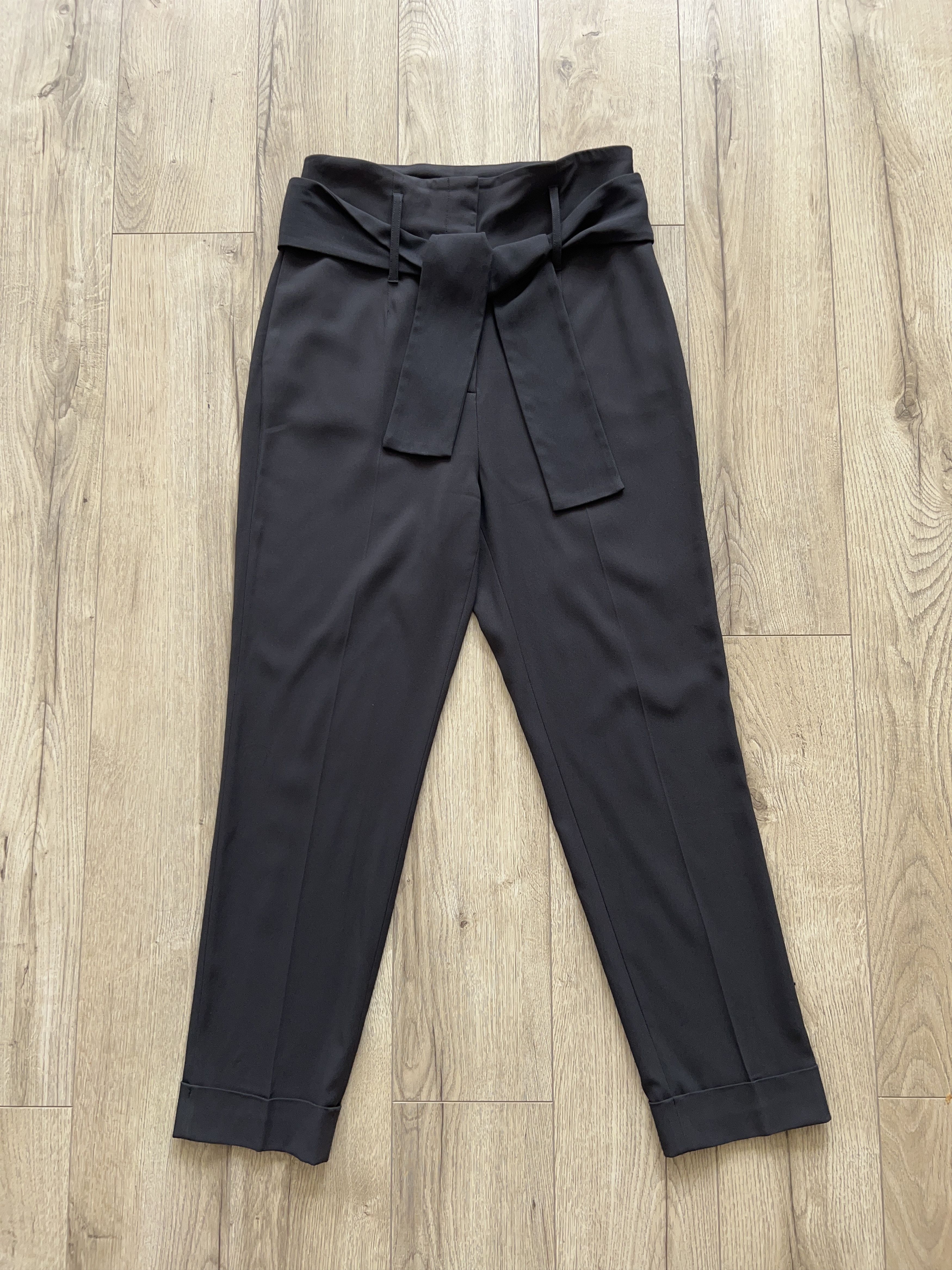 Designer × Fabiana Filippi Womens Belted High Waist Pants Trousers Dark Grey Size M Size 30" / US 8 / IT 44 - 4 Thumbnail