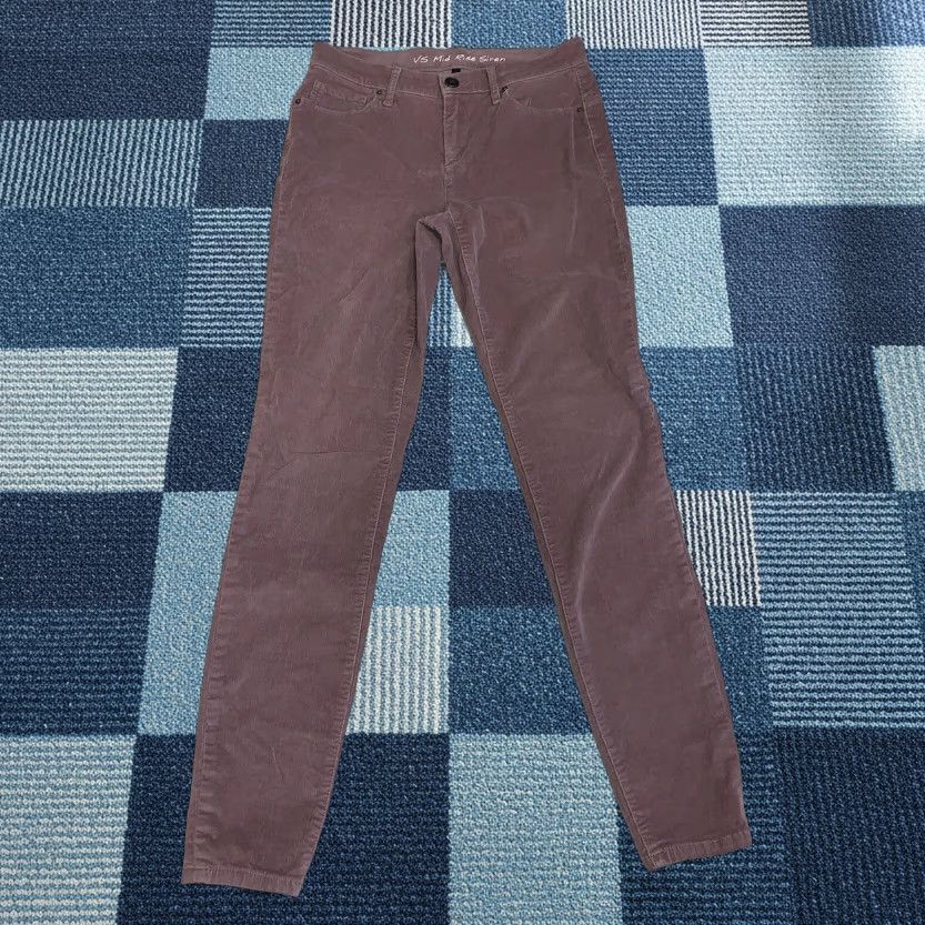 Victoria's Secret Womens Victoria's Secret VS Siren Dusty Pink Mid Rise Corduroy Skinny Pant 4 Regular Slim fitting Men's Women Girls Size 27" / US 4 / IT 40 - 1 Thumbnail