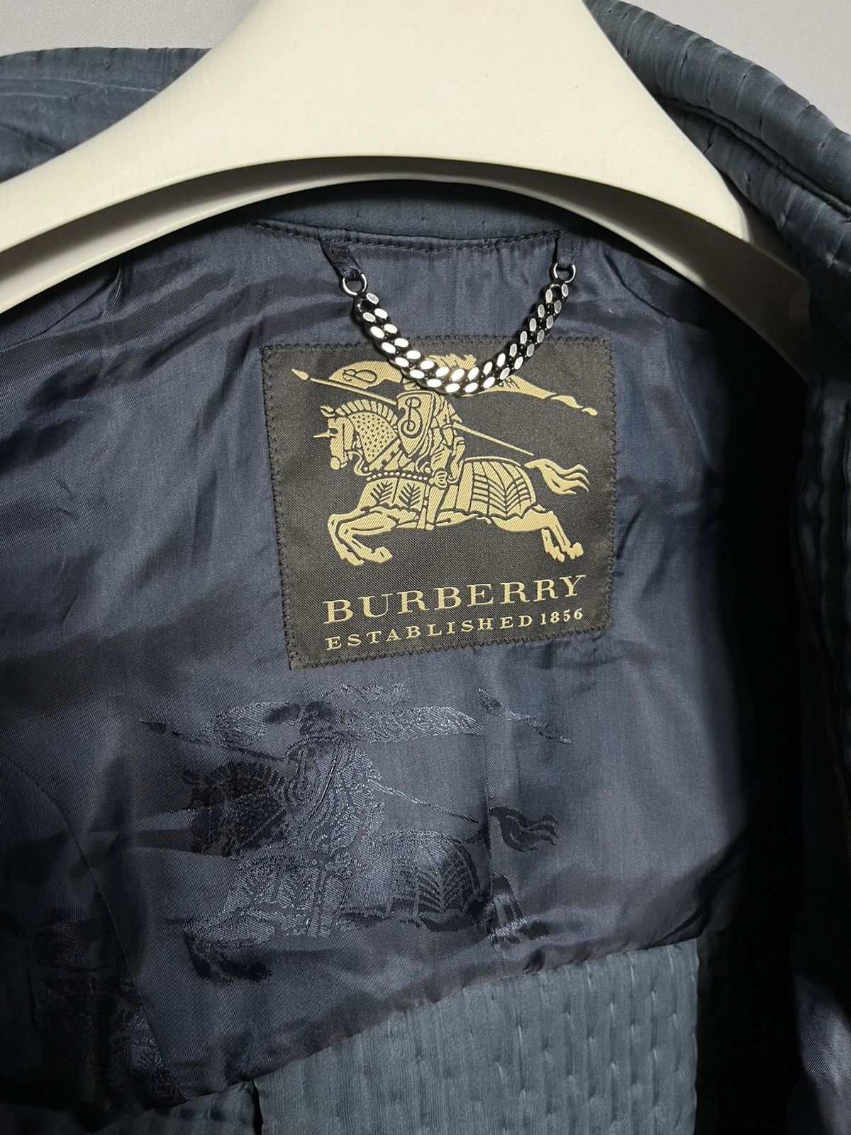 Burberry Burberry blue trench coat in wool and silk jacket button Size M / US 6-8 / IT 42-44 - 10 Thumbnail