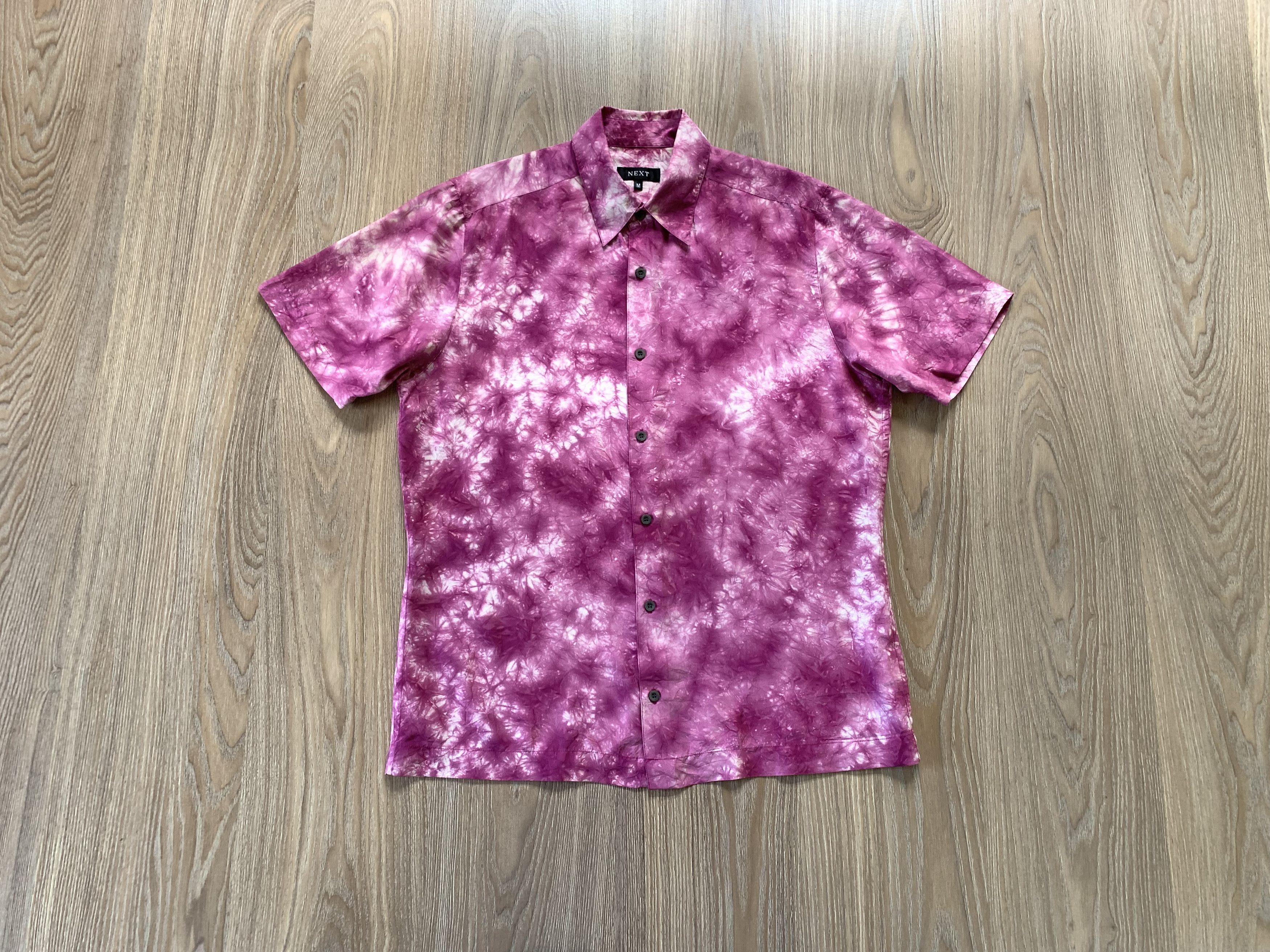 NEXT Next Silk Pink Tie Dye Hawaiian Shirt Size US M / EU 48-50 / 2 - 1 Thumbnail