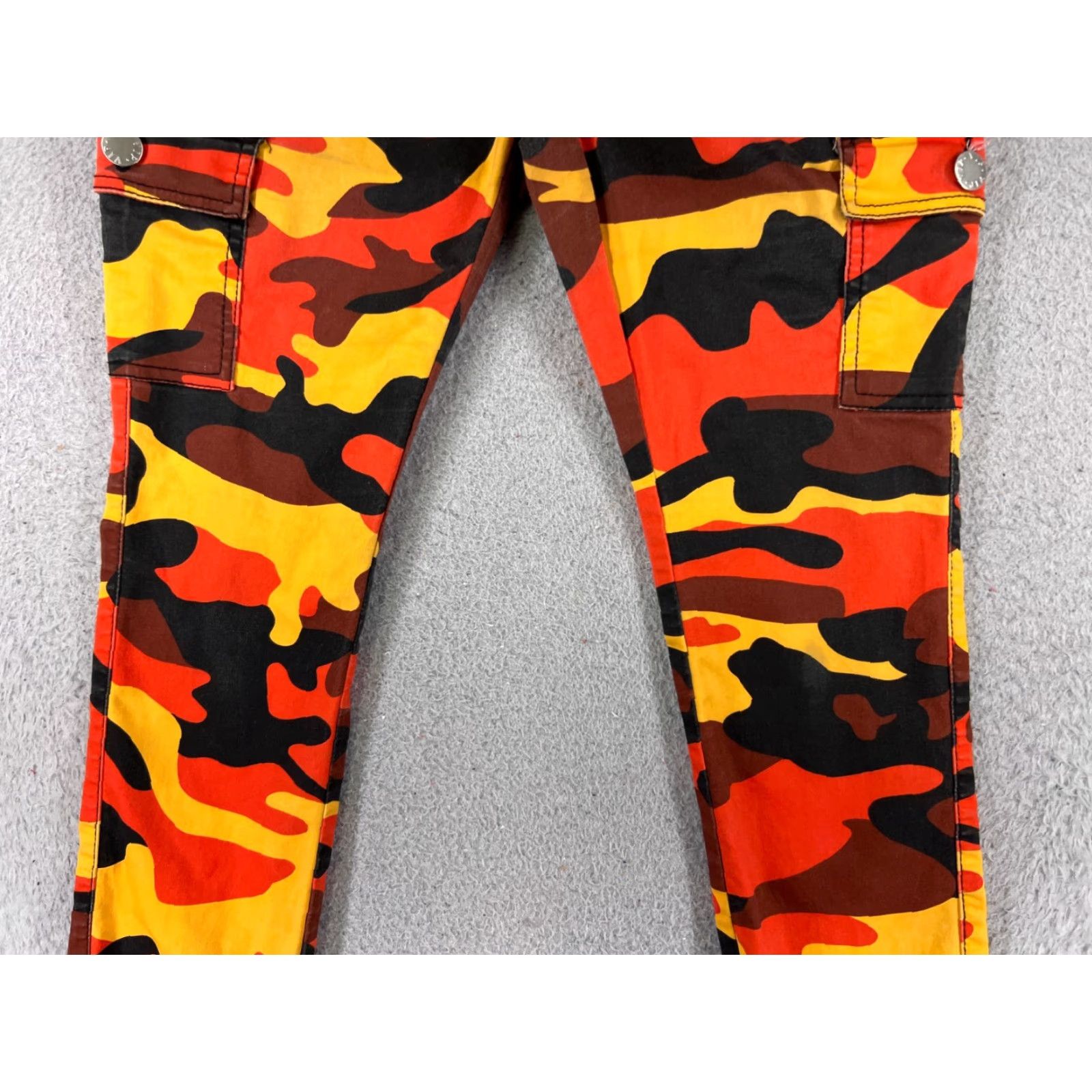 Vintage VIP Jeans Womens Jeans 5 Orange Black Yellow Lava Camo Jogger Elastic Waist Hem Size 27" / US 4 / IT 40 - 3 Thumbnail