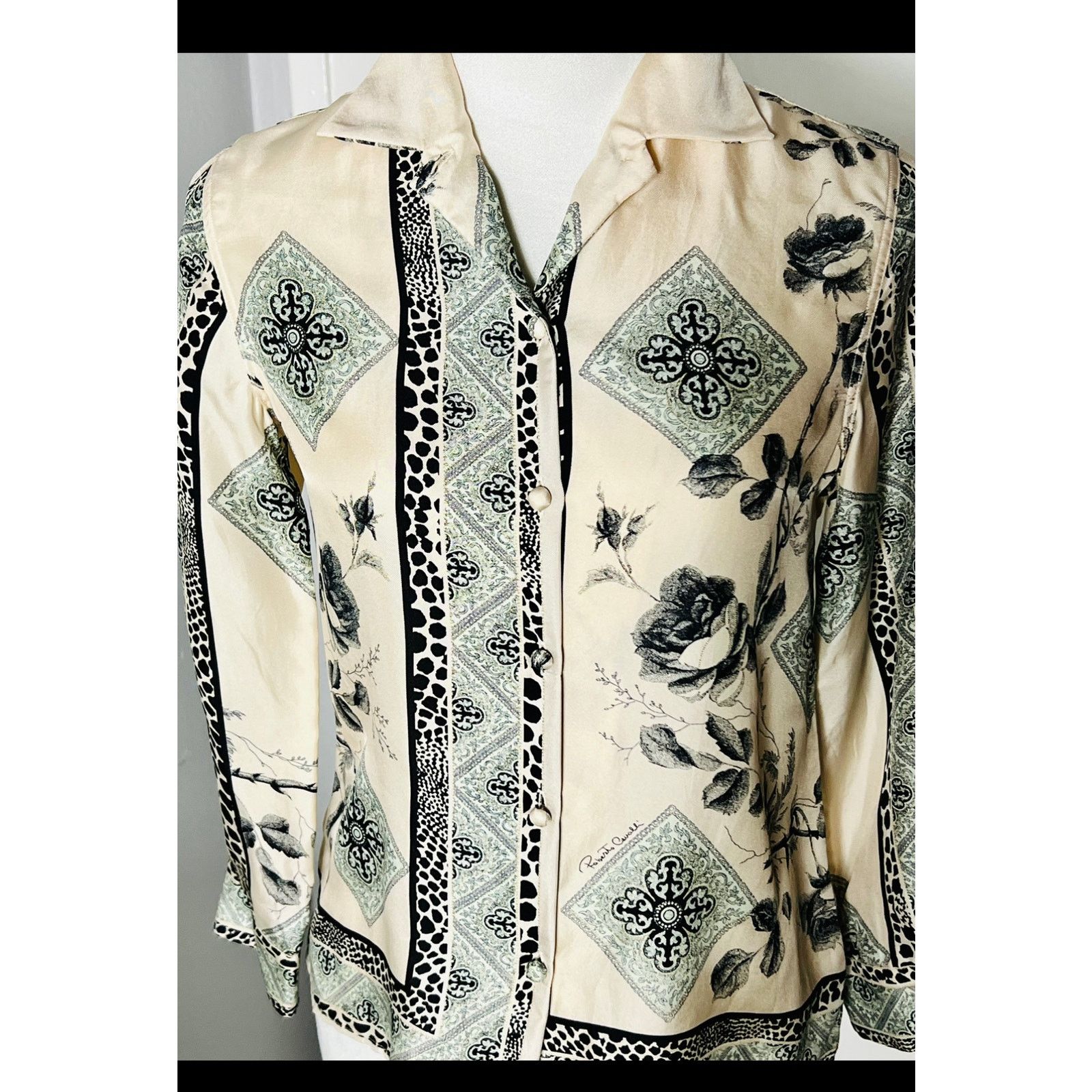 Roberto Cavalli Roberto Cavalli Pink pastel print button up blouse Small 4 Size S / US 4 / IT 40 - 2 Thumbnail