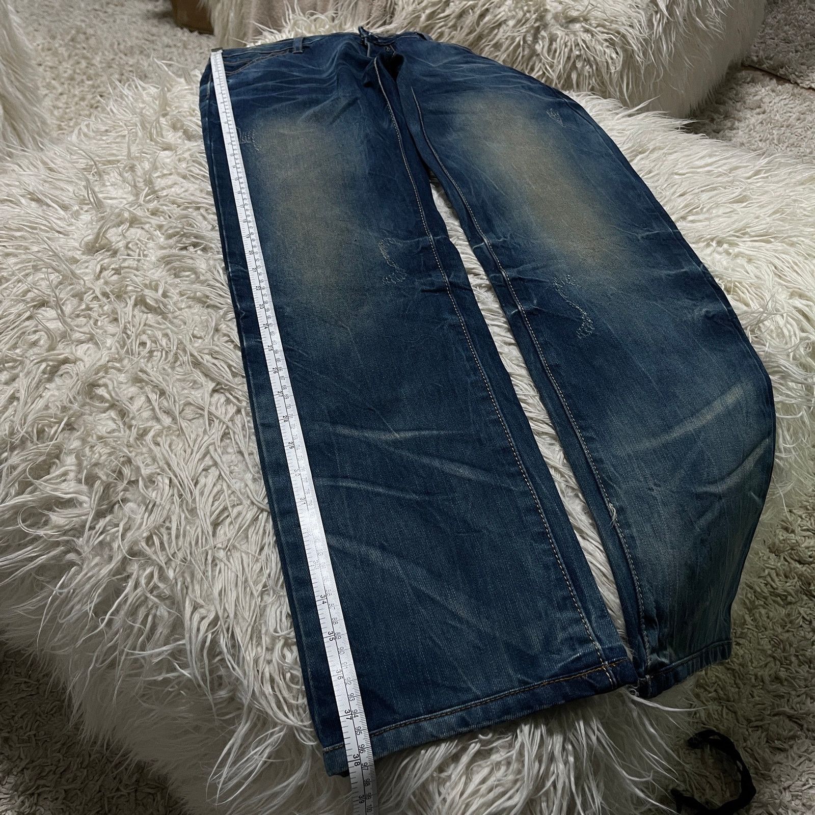 Hysteric Glamour × Japanese Brand × Vintage Vintage Japanese Brand Faded Wash Low-rise Denim Jeans Blue Size 32" / US 10 / IT 46 - 10 Thumbnail