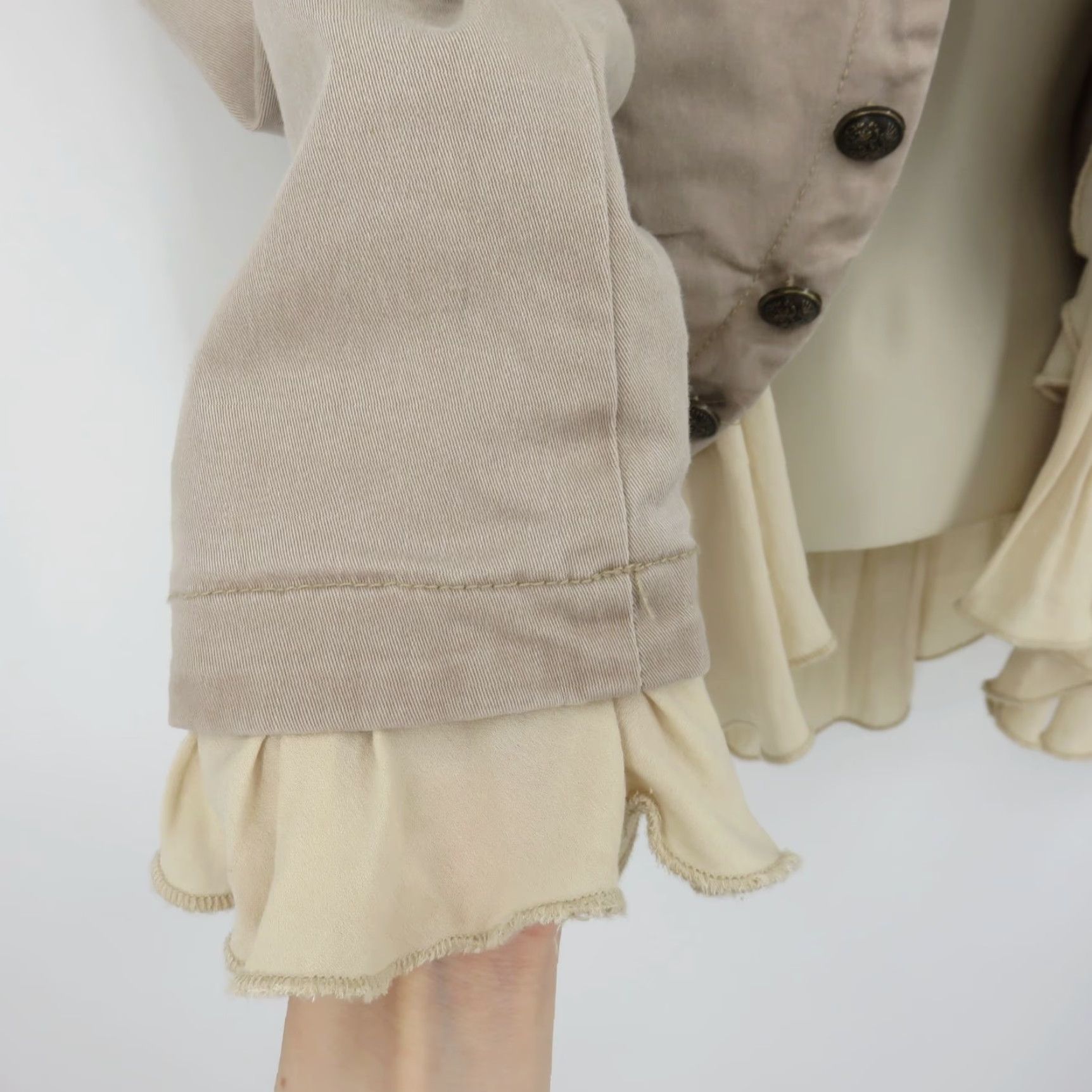 Free People Free People Jacket Women XS Natural Beige Romantic Ruffles Pockets OB 527371 Size XS / US 0-2 / IT 36-38 - 3 Thumbnail