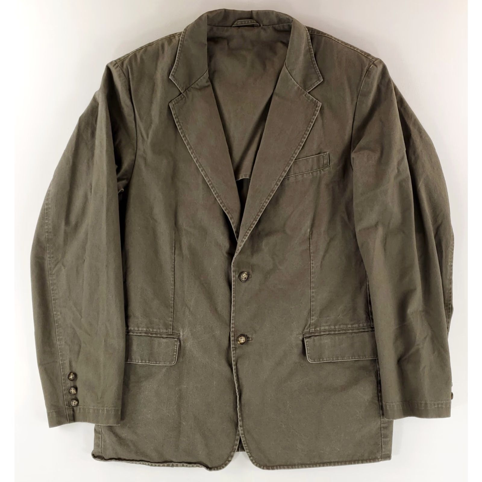 Vintage LL Bean Ojai Chore Jacket Gray Mens 44 Blazer Padded Shoulders Cotton Jacket Mens 44 Size 44R - 2 Thumbnail