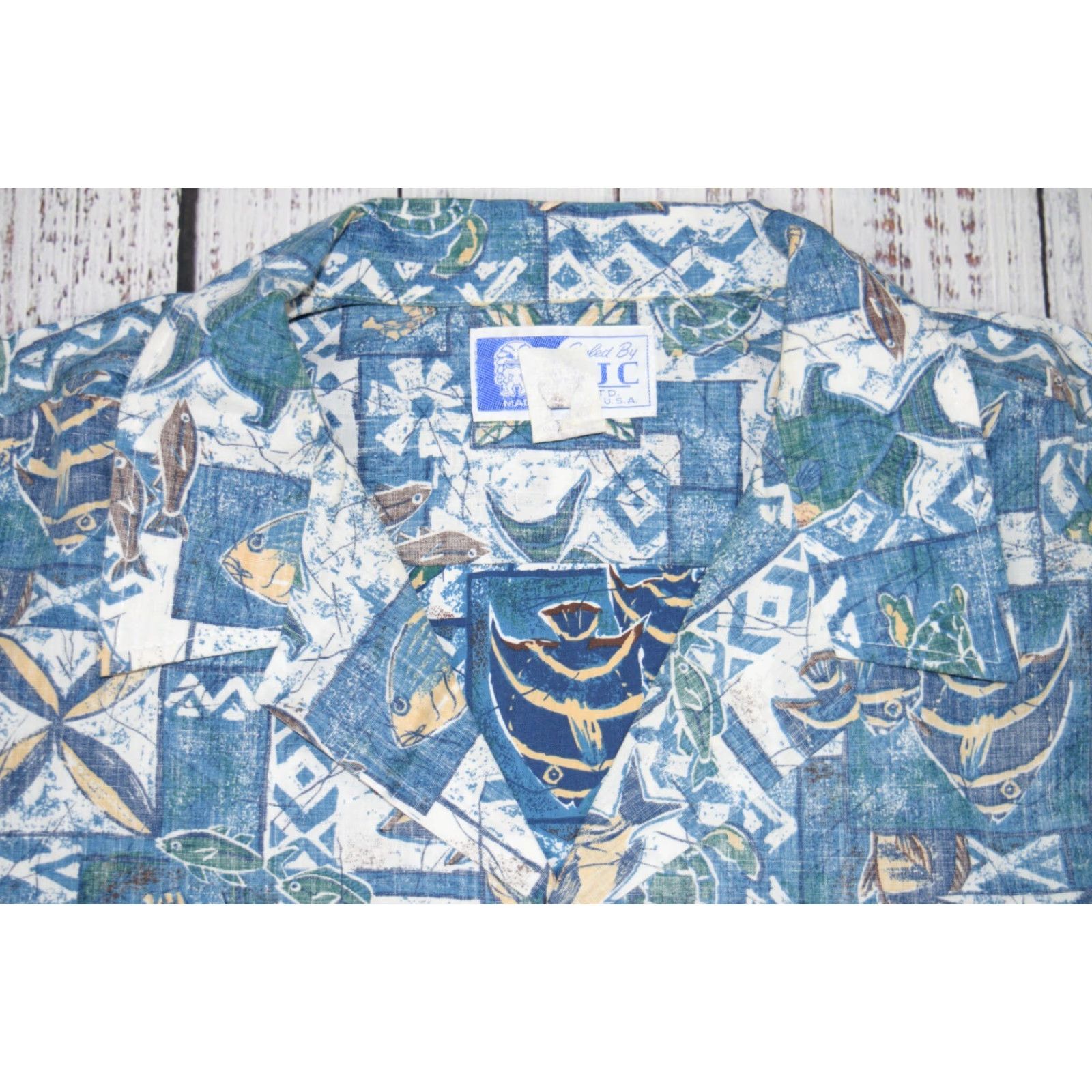Vintage VINTAGE RJC SHIRT Hawaiian Floral Cotton Blend 2XL Blue Short Sleeve 90s Mens Button-Up Size US XXL / EU 58 / 5 - 4 Thumbnail