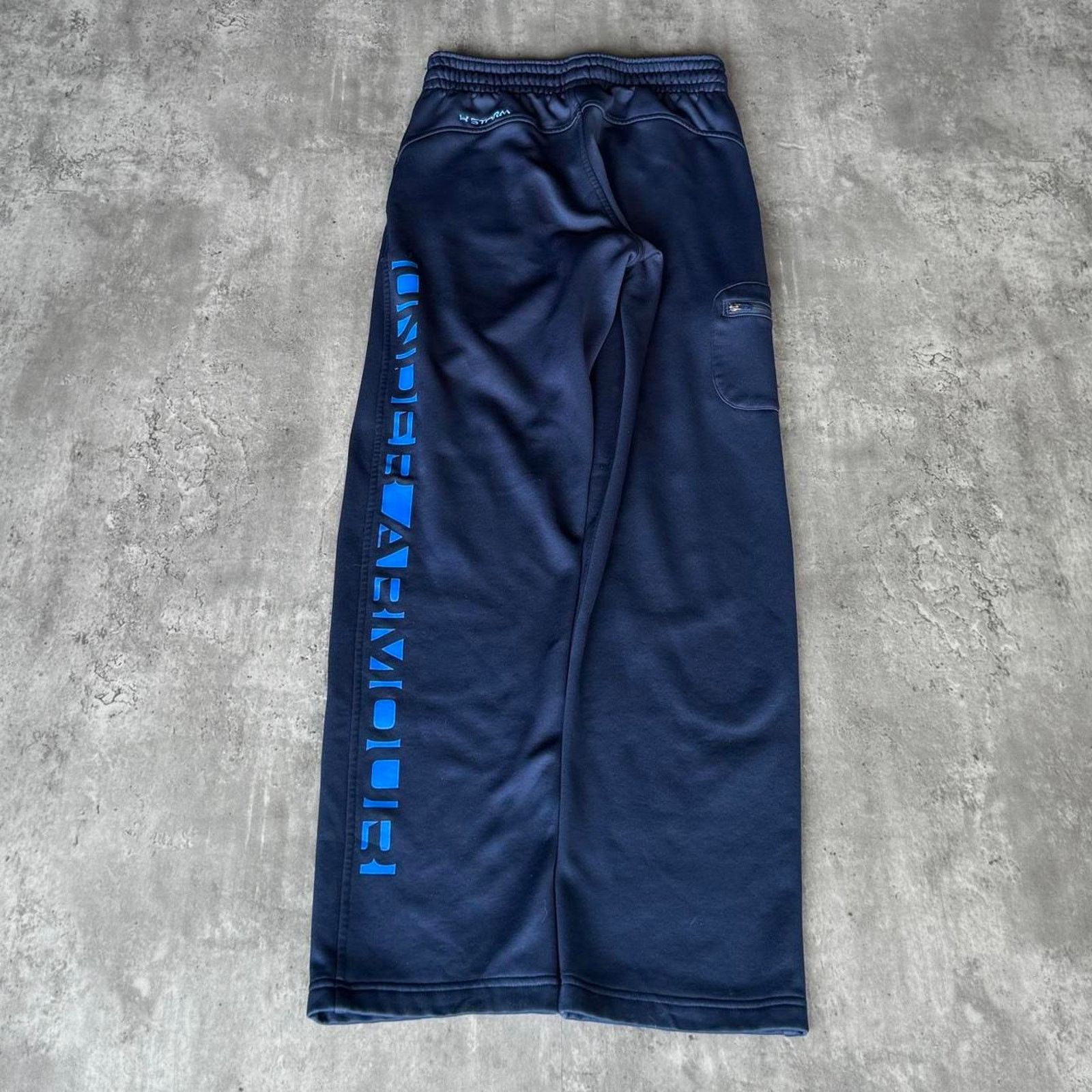 Under Armour × Vintage Vintage Y2K Under Armour Baggy Blue Grunge Sweatpants Size US 31 - 2 Thumbnail