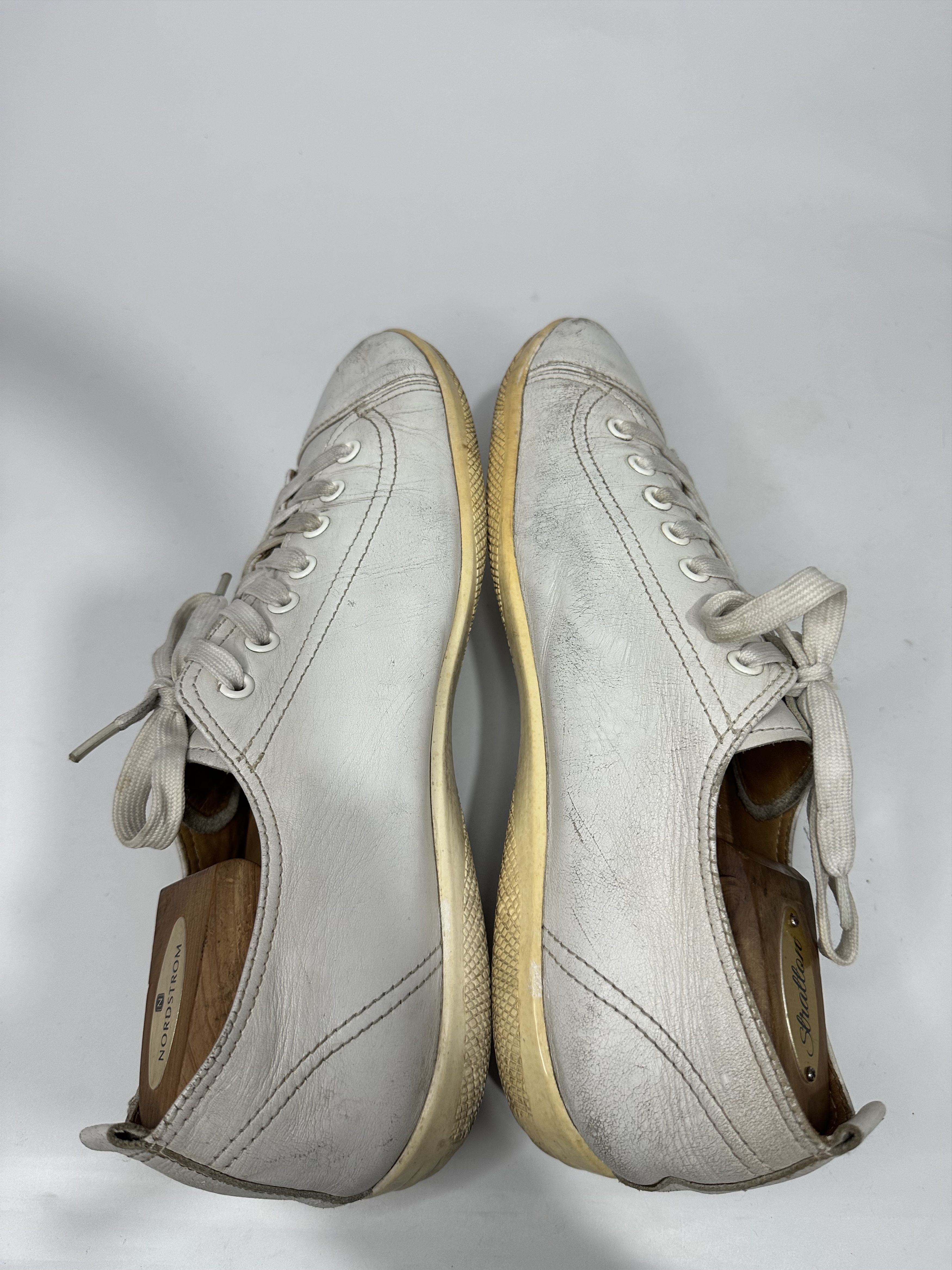 Prada Vintage Prada Distressed White Leather Sneakers SIZE 8 Uk. Size US 8 / EU 41 - 4 Thumbnail
