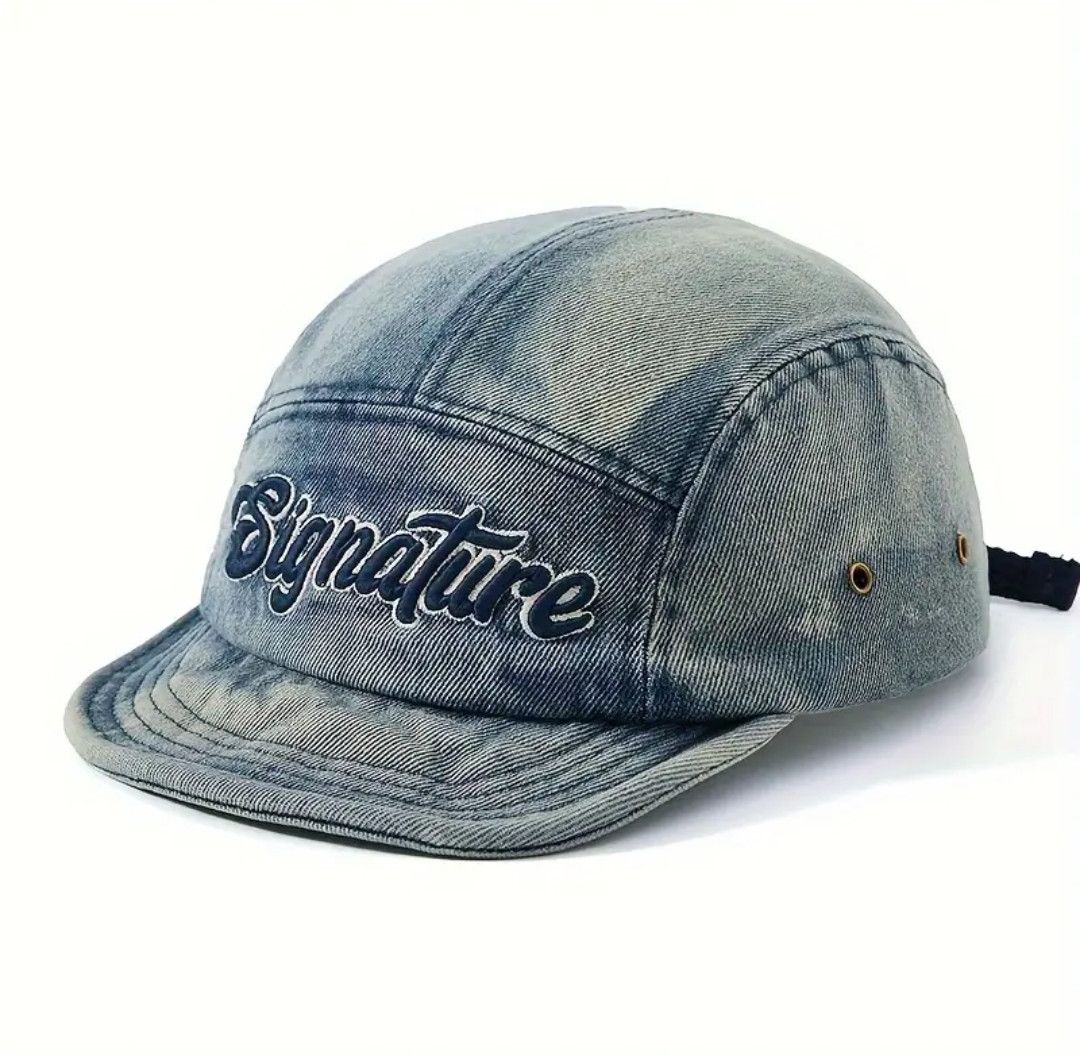Other Hippie Y2K Retro Adjustable Distressed Denim Cap Hat Size ONE SIZE - 1 Thumbnail