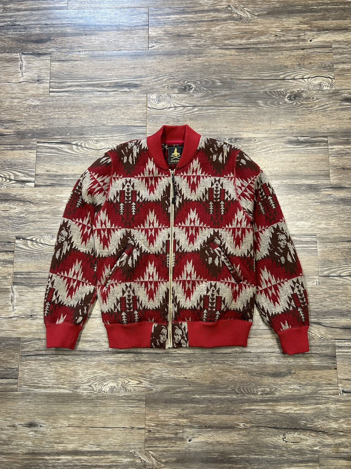 image of Hysteric Glamour Reversible Zip-Up in Red/White, Men's (Size Medium)