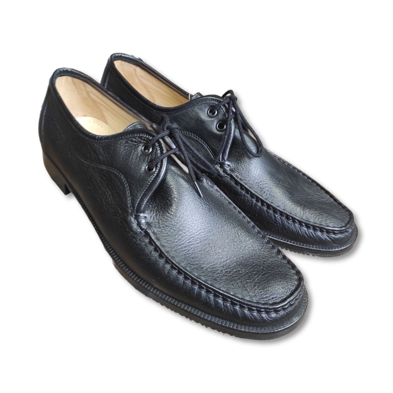 Image of Italian Designers x Saint Crispins Lavorazione Artigiana St Crispino Black Boat Shoes Eu46 Us13