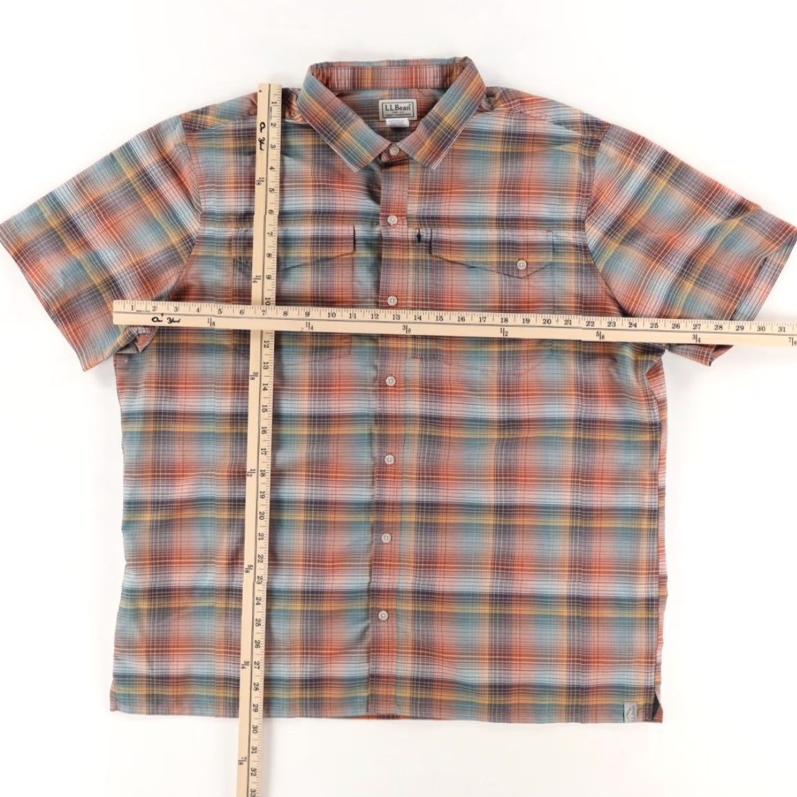 Vintage LL Bean Hiking Polyester Plaid Button Up Shirt Red Men's XL Size US XL / EU 56 / 4 - 3 Thumbnail
