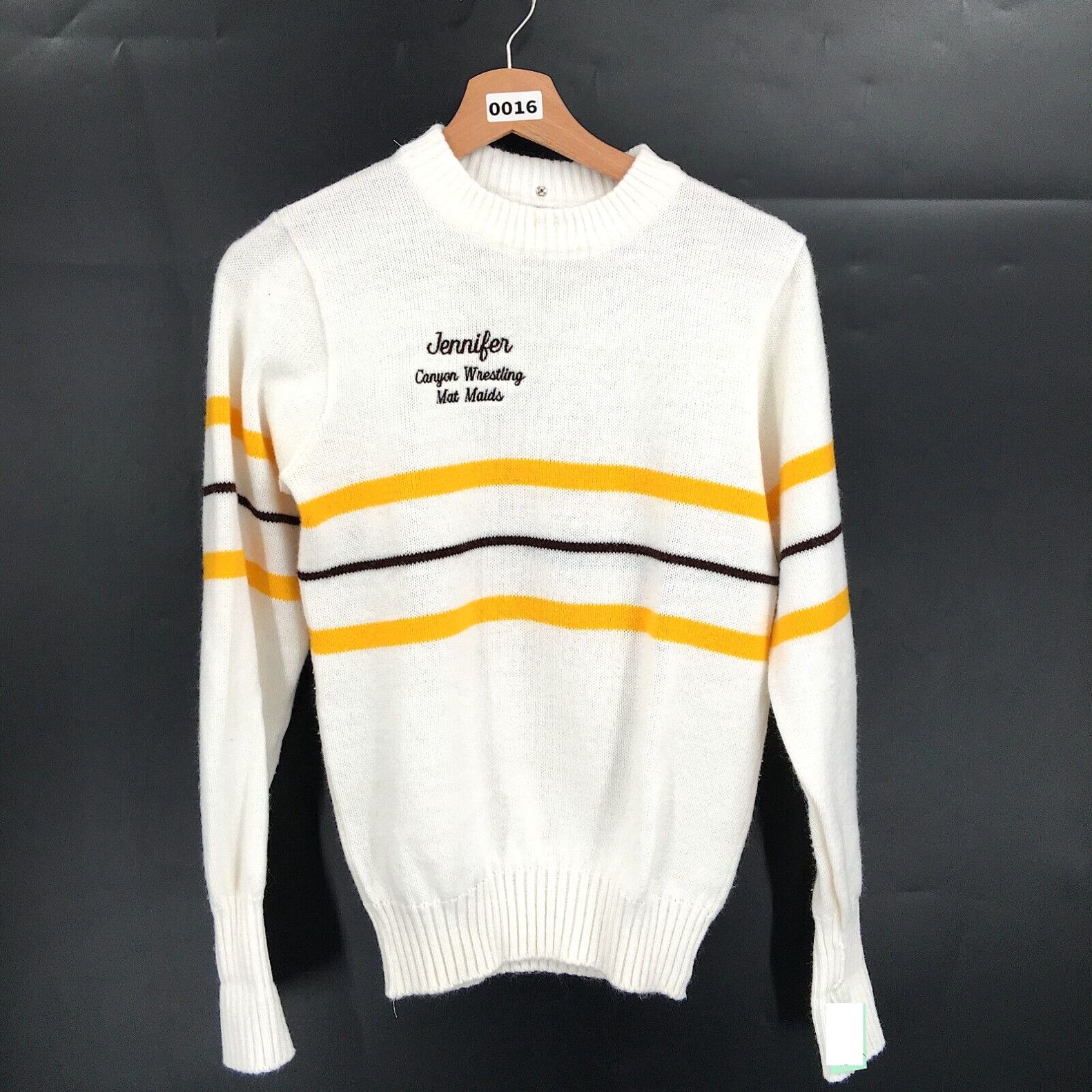 image of Vintage 60S 70's Cheerleader Supply Co Canyon Wrestling Mat Maids Sweater White S, Women's (Size Sm