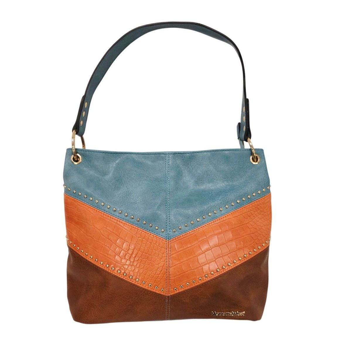 Other Montana West Brown, Orange & Turquoise Shoulder Purse Size ONE SIZE - 1 Thumbnail