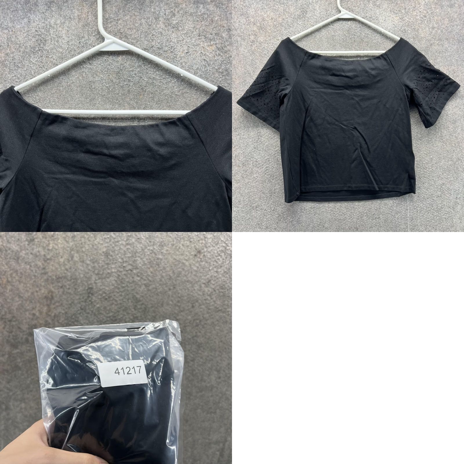 Ralph Lauren Lauren Ralph Lauren Shirt Womens XS Black Eyelet Boat Neck Short Sleeve Top Size XS / US 0-2 / IT 36-38 - 8 Thumbnail