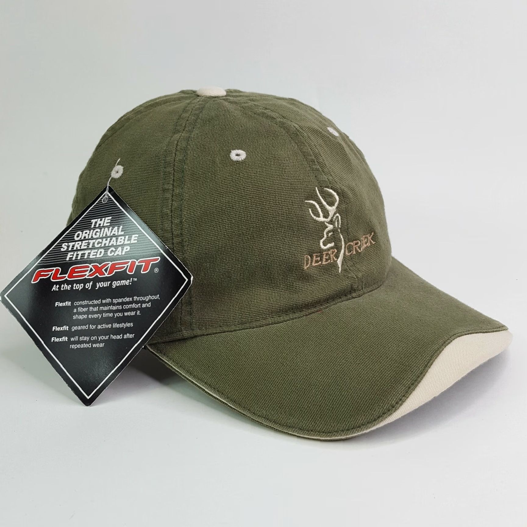 Vintage Town Talk Deer Creek Golf Club Stretch One Size Golf Hat Baseball Cap PGA Sports Green Vintage Retro Casual Embroidered Adjustable Breathable Size ONE SIZE - 4 Thumbnail