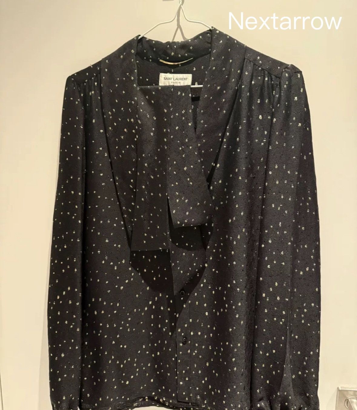 Saint Laurent Paris × Yves Saint Laurent Saint Laurent silk ribbon shirt 2412-Nextarrow Size XXS / US 00 / IT 34 - 1 Thumbnail
